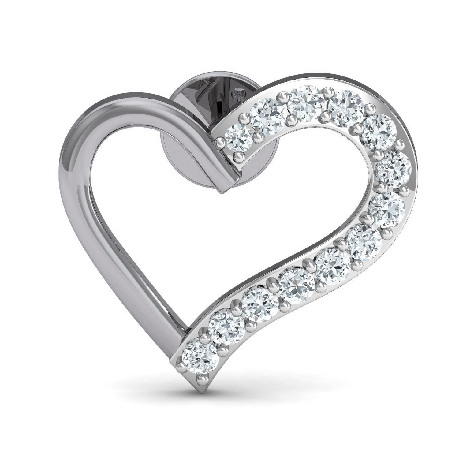 Heart Women Ring Earrings Pendant set 3dm stl 3mf glb render 3D print model_16