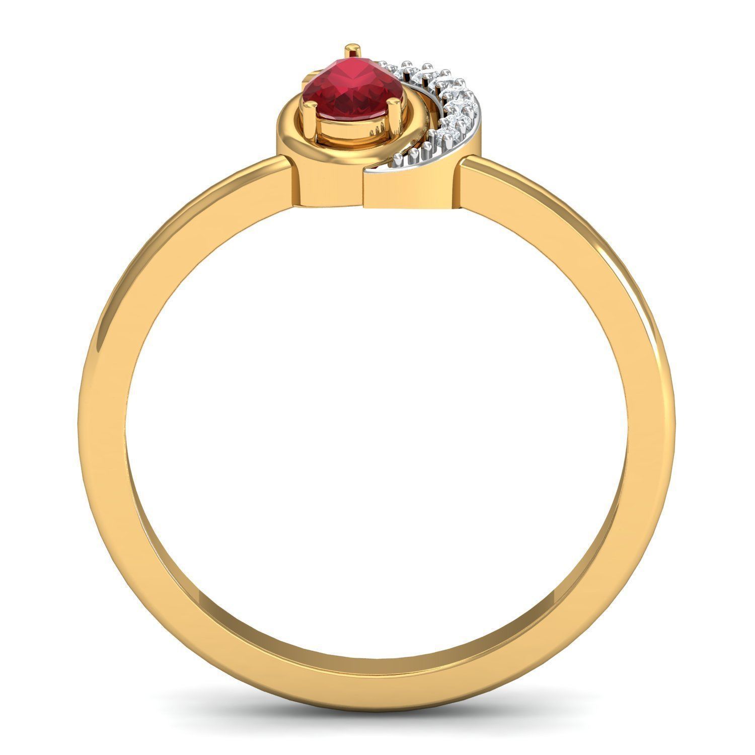 Women Ruby Ring Earrings Pendant set 3dm stl 3mf glb render 3D print model_26