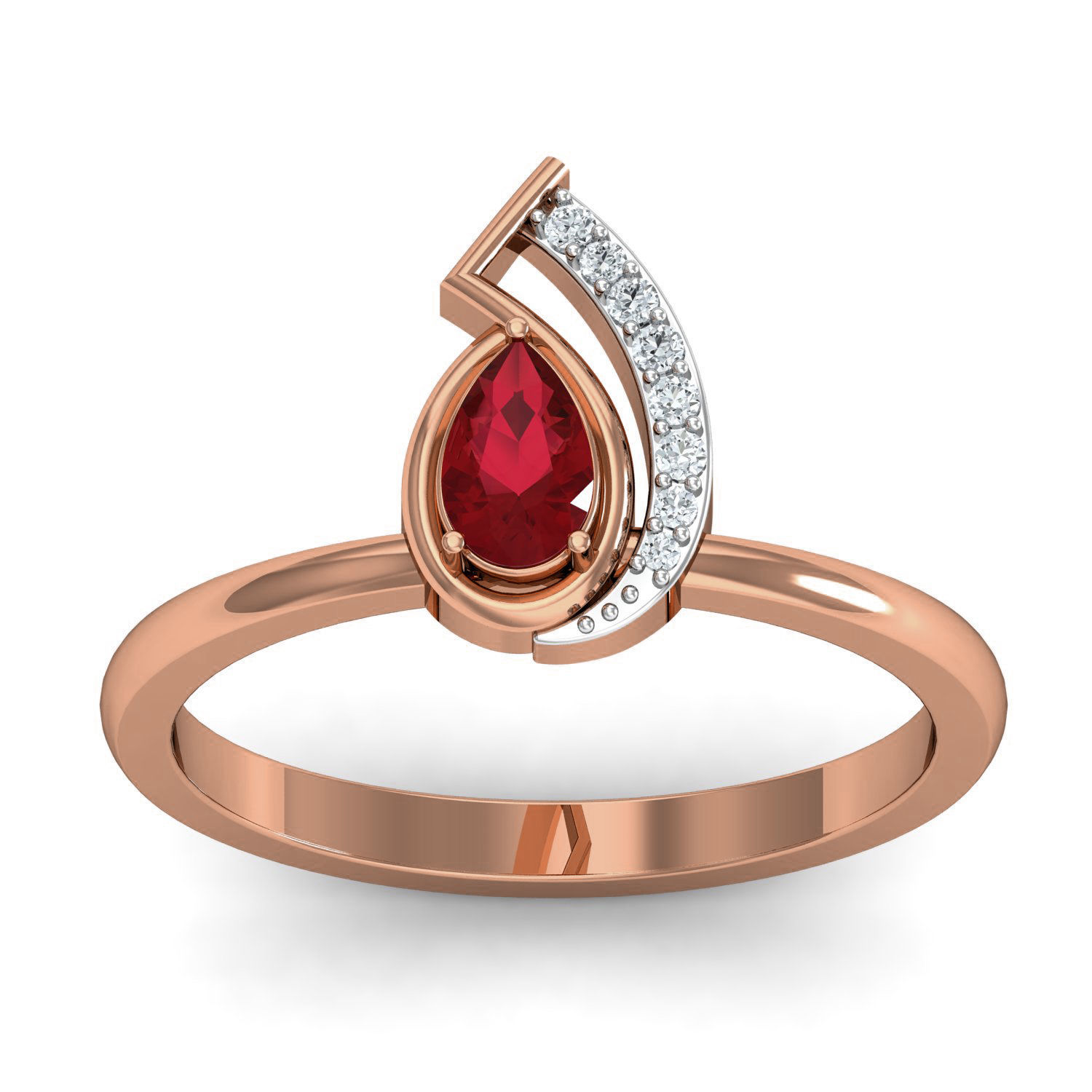 Women Ruby Ring Earrings Pendant set 3dm stl 3mf glb render 3D print model_23