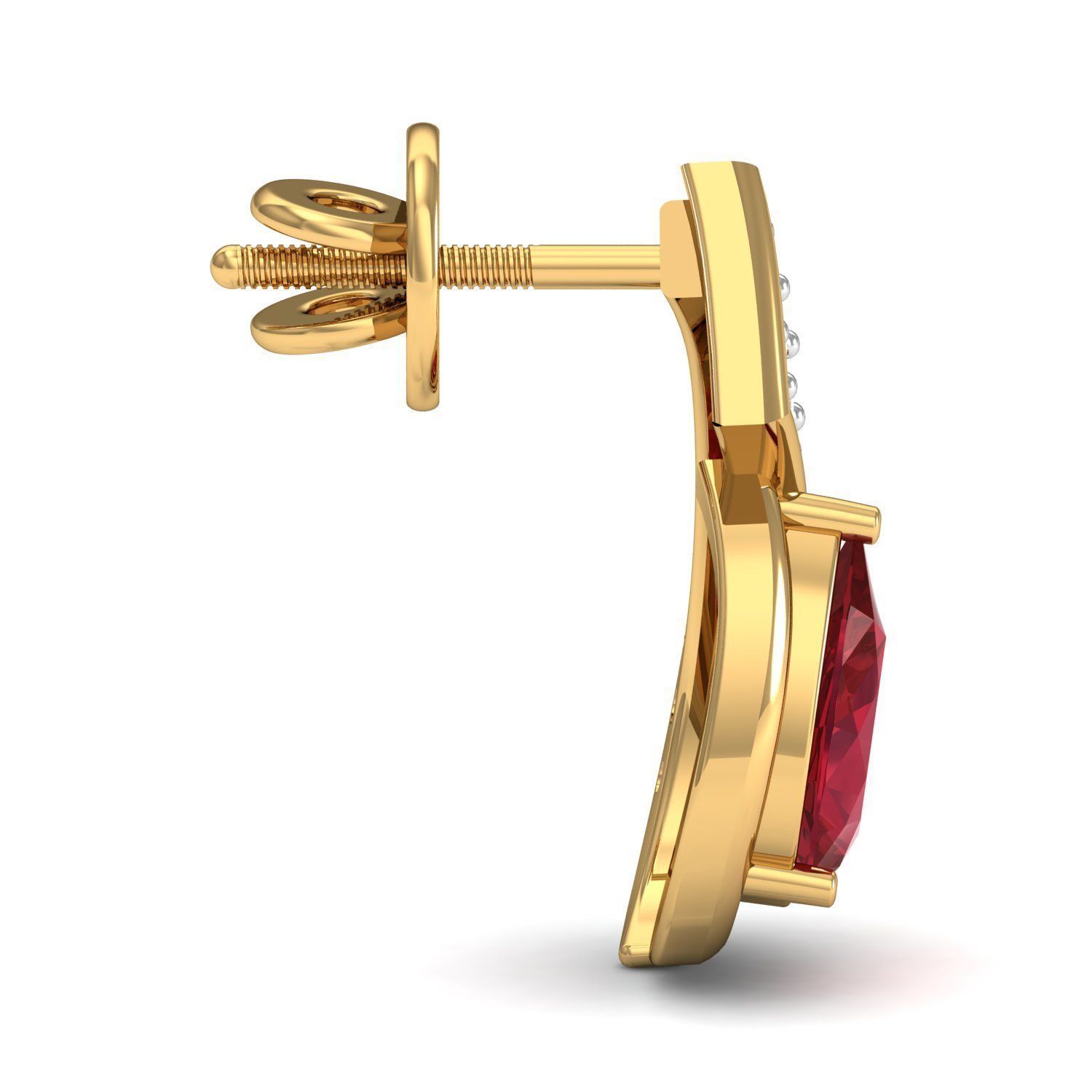 Women Ruby Ring Earrings Pendant set 3dm stl 3mf glb render 3D print model_17