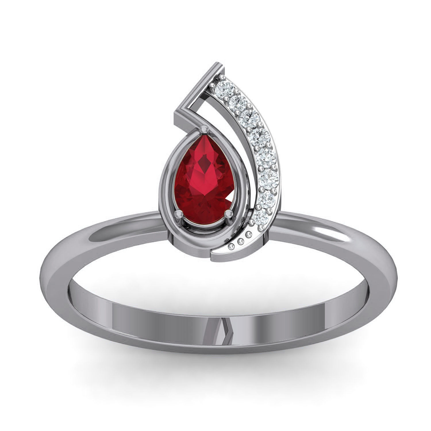 Women Ruby Ring Earrings Pendant set 3dm stl 3mf glb render 3D print model_24