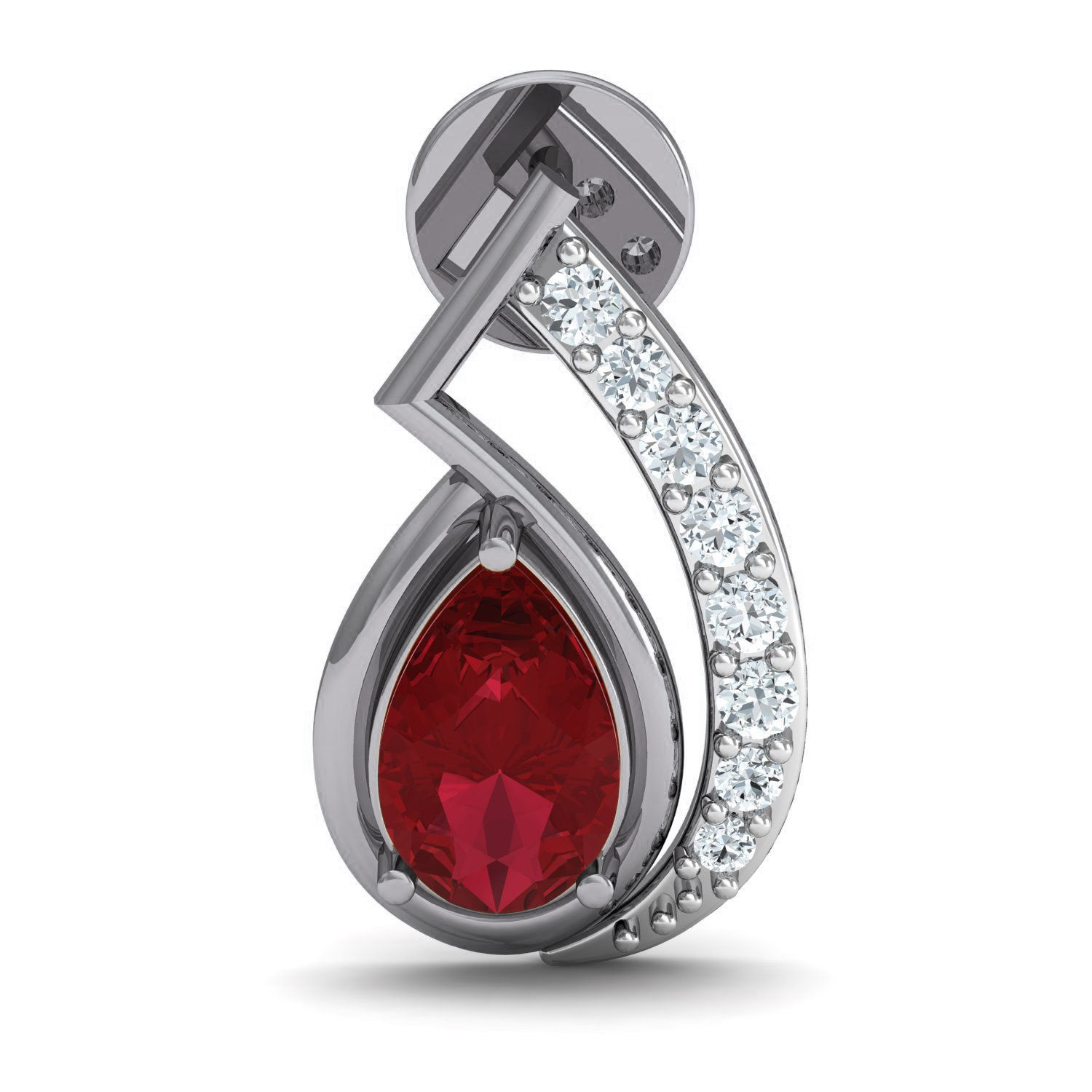 Women Ruby Ring Earrings Pendant set 3dm stl 3mf glb render 3D print model_15