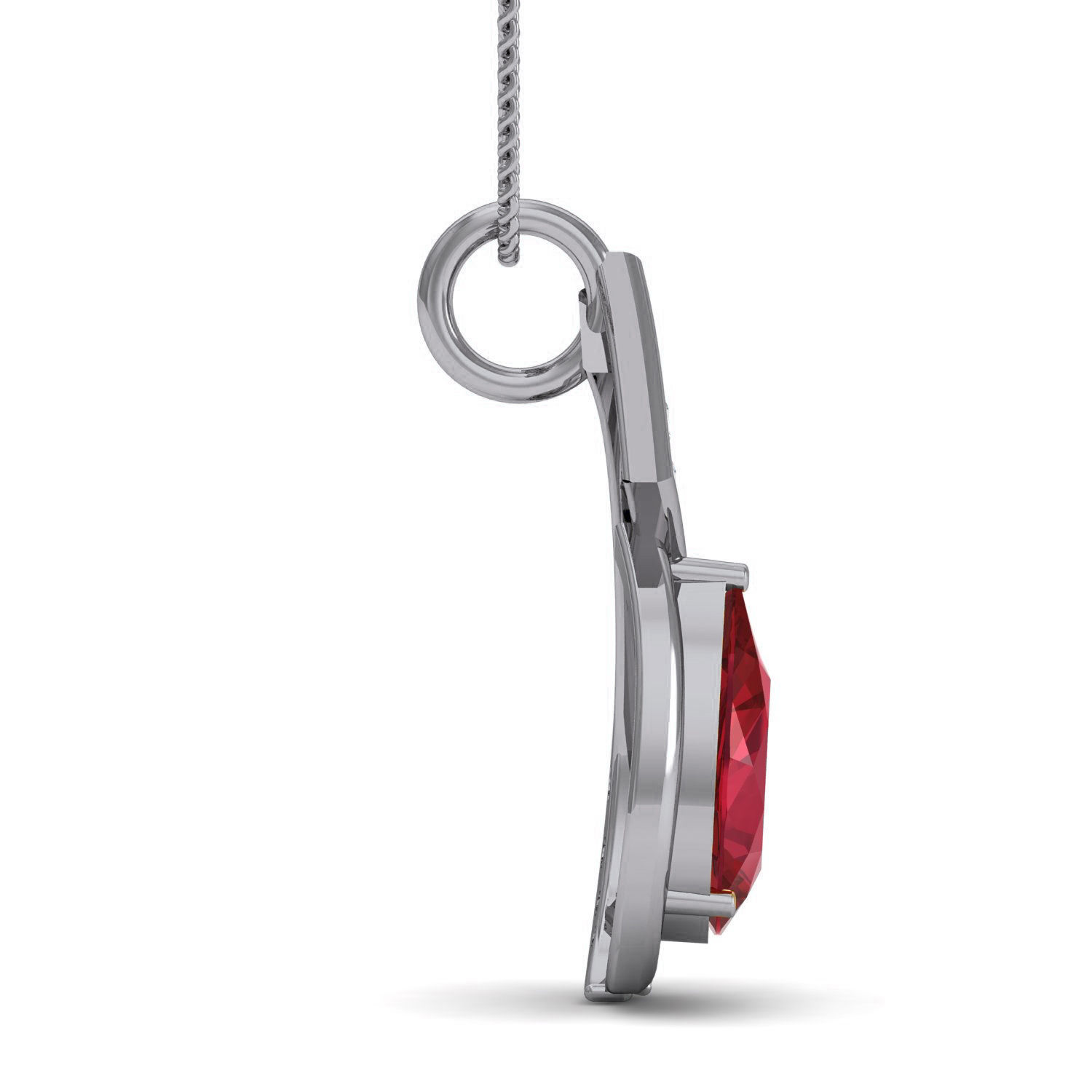 Women Ruby Ring Earrings Pendant set 3dm stl 3mf glb render 3D print model_7