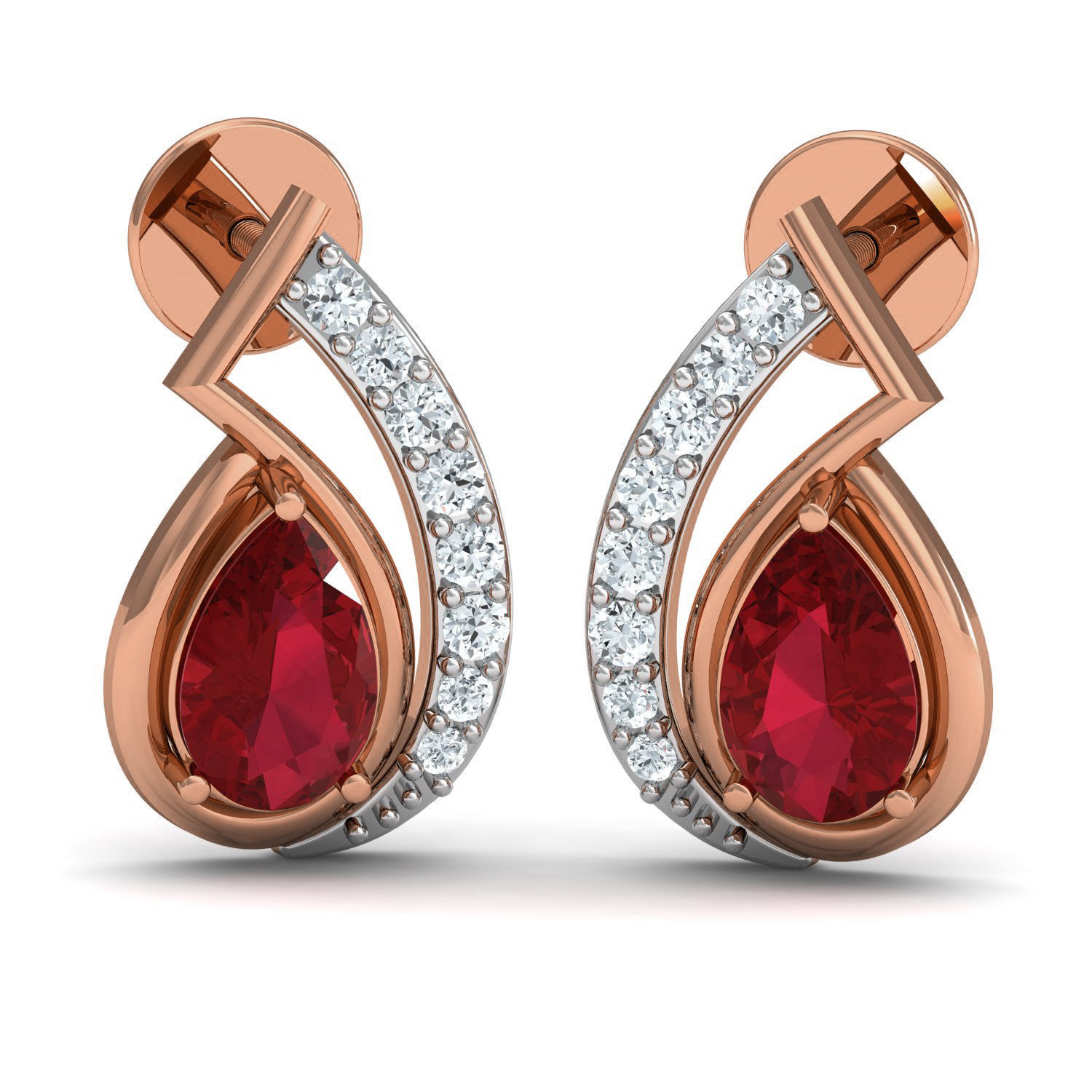 Women Ruby Ring Earrings Pendant set 3dm stl 3mf glb render 3D print model_1