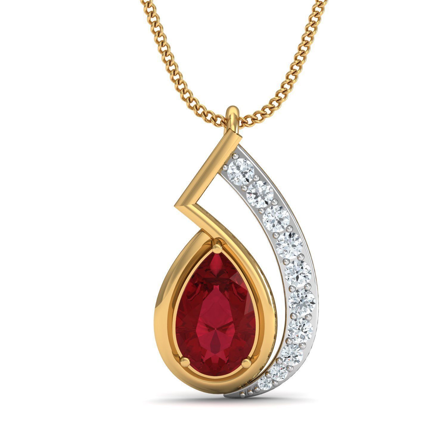 Women Ruby Ring Earrings Pendant set 3dm stl 3mf glb render 3D print model_3
