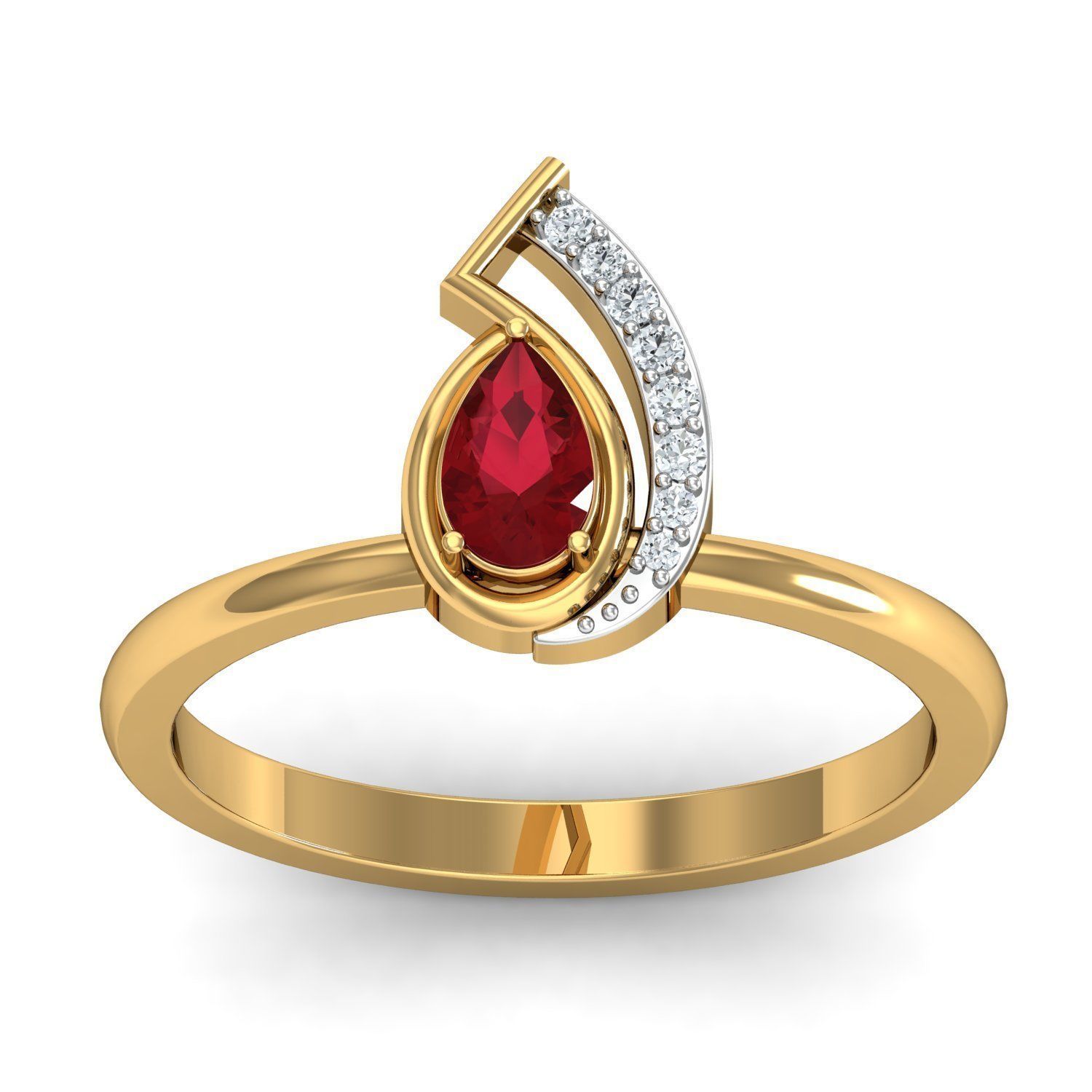 Women Ruby Ring Earrings Pendant set 3dm stl 3mf glb render 3D print model_25