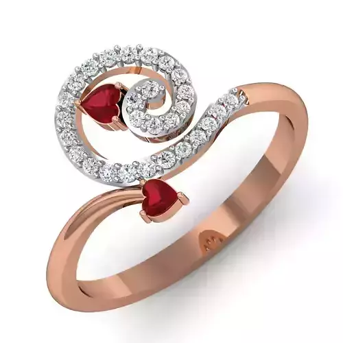 Women Ruby Ring Earrings Pendant set 3dm stl 3mf glb render 3D print model