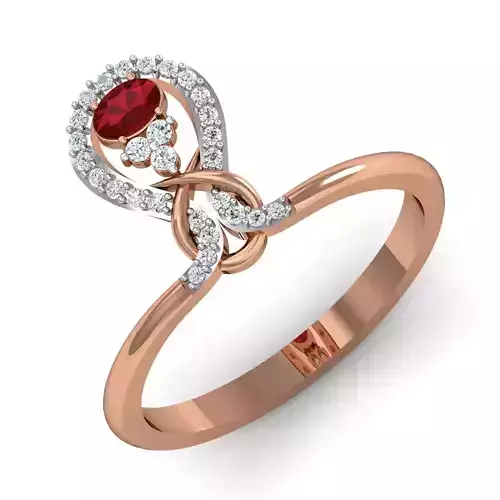 Women Ruby Ring Earrings Pendant set 3dm stl 3mf glb render