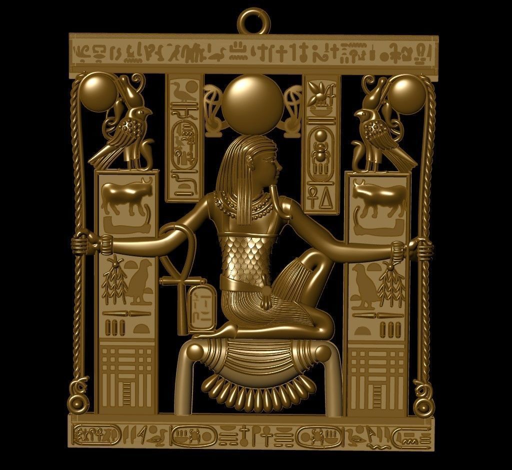 necklace Pharaonic King Tut 3D print model_8