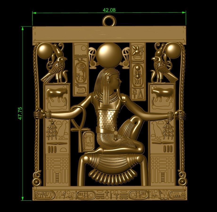 necklace Pharaonic King Tut 3D print model_1