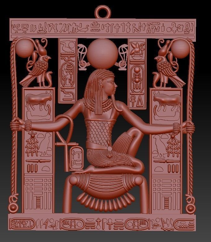 necklace Pharaonic King Tut 3D print model_5