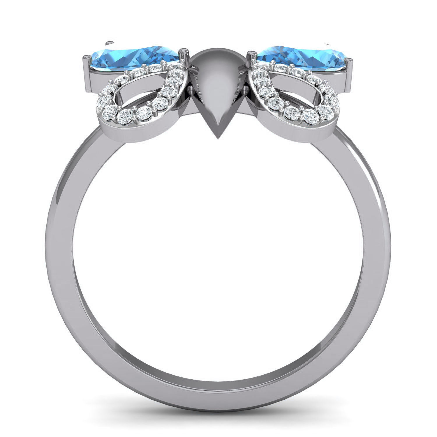 Women Butterfly Ring Earrings Pendant set 3dm stl 3mf glb render 3D print model_28