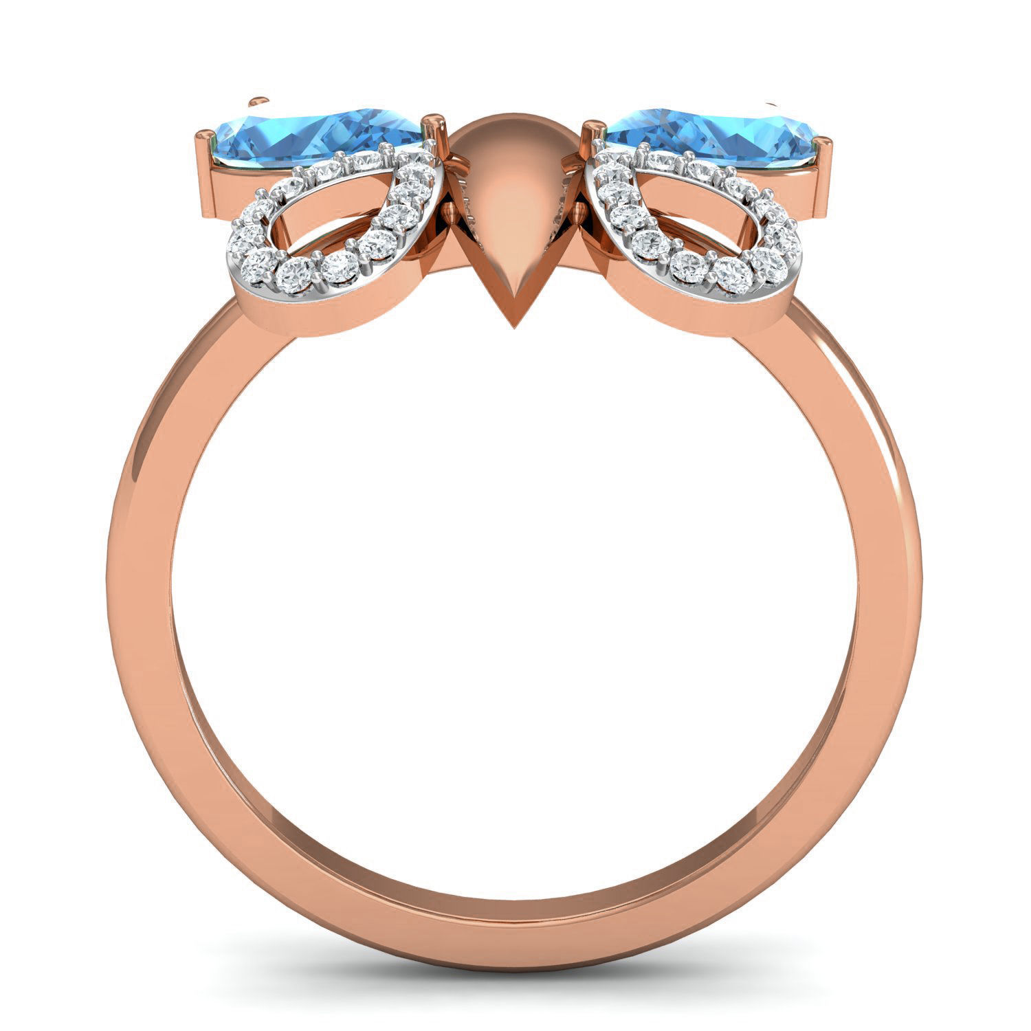 Women Butterfly Ring Earrings Pendant set 3dm stl 3mf glb render 3D print model_27