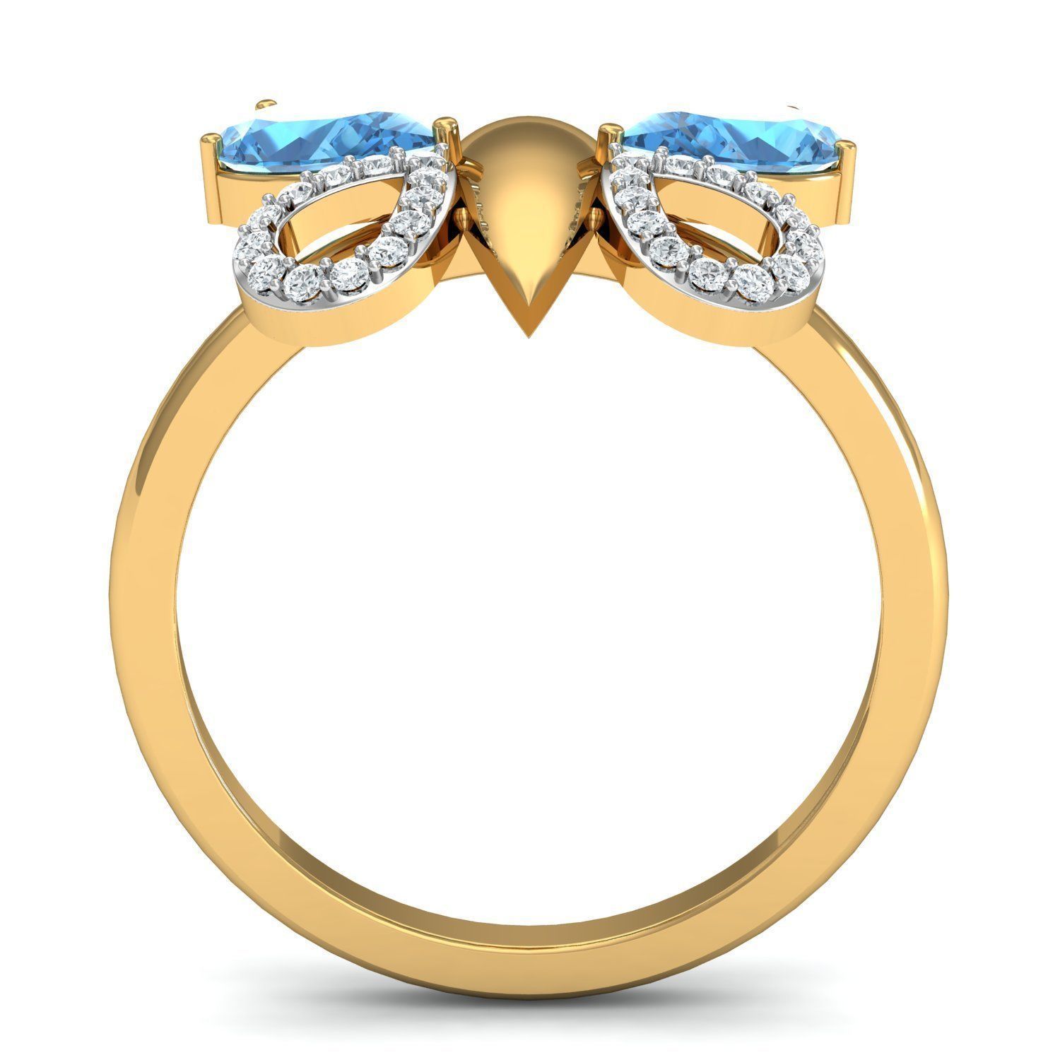 Women Butterfly Ring Earrings Pendant set 3dm stl 3mf glb render 3D print model_26