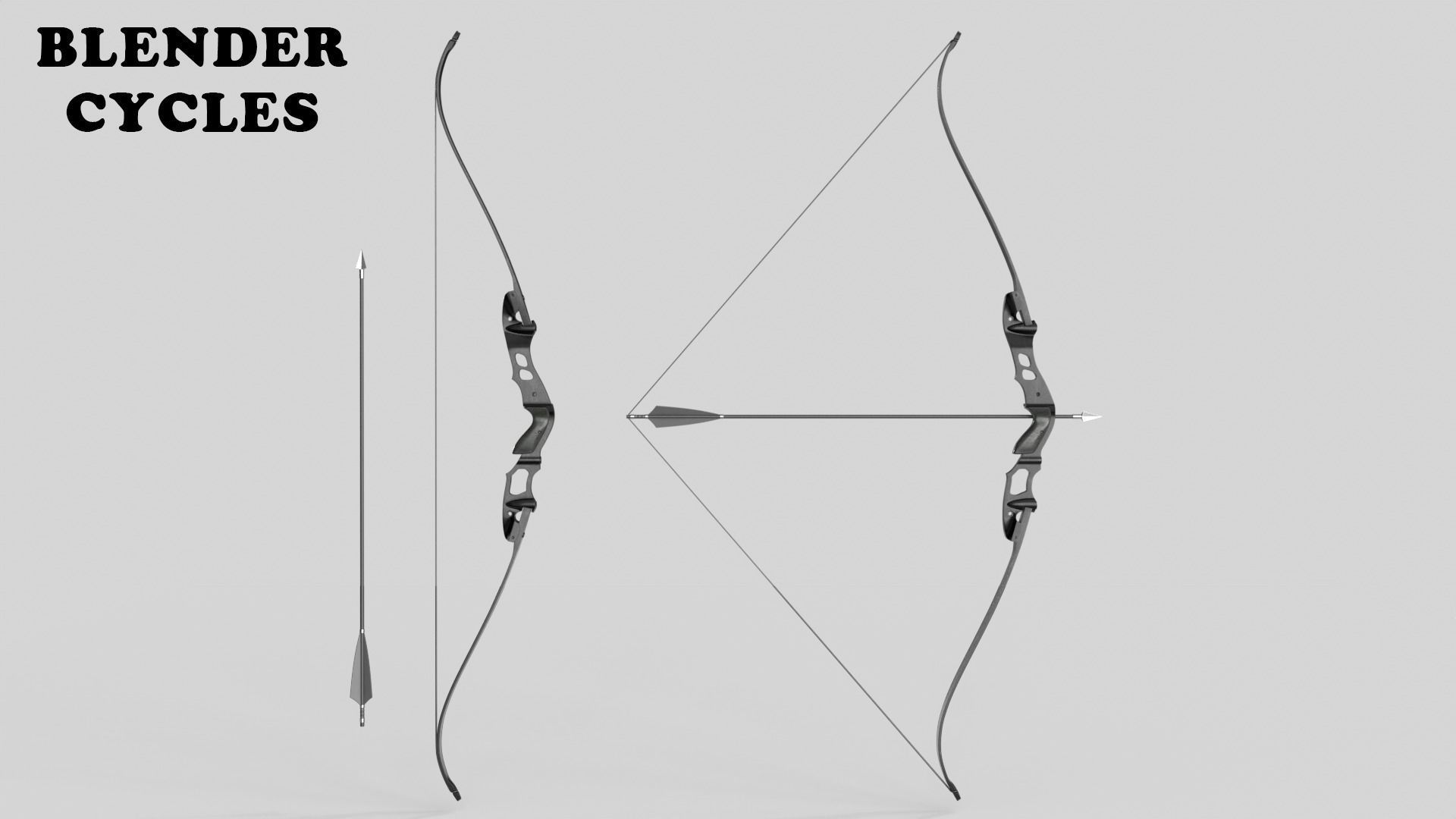 Recurve Bow Low-poly 3D model_18