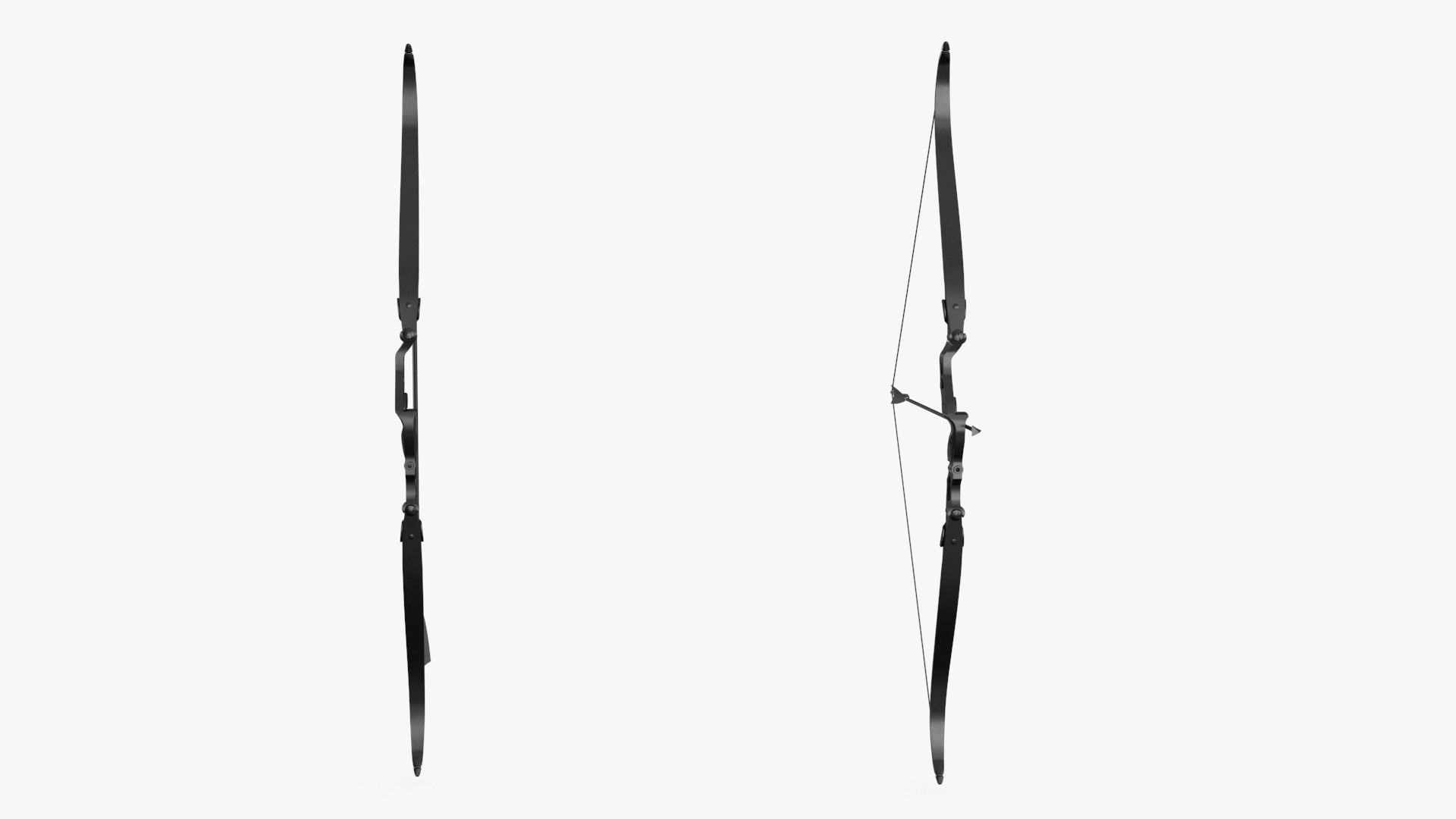 Recurve Bow Low-poly 3D model_11