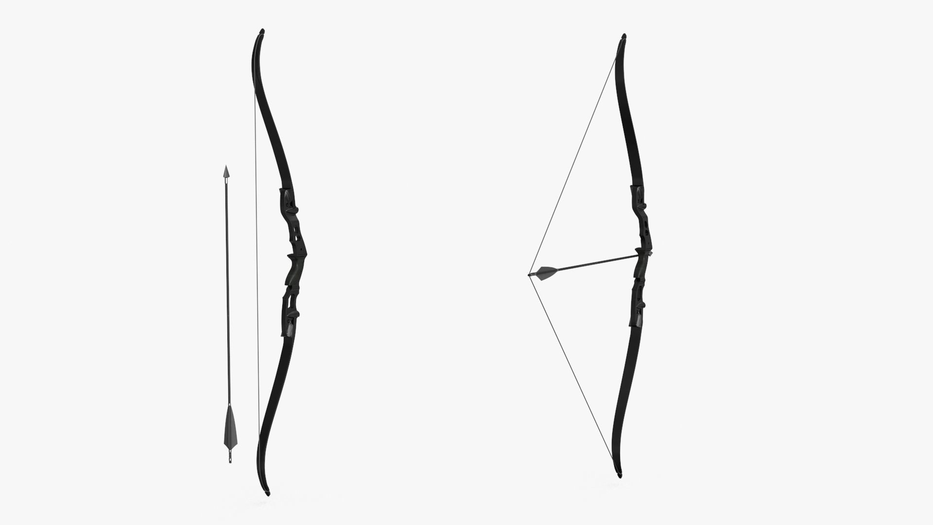 Recurve Bow Low-poly 3D model_4