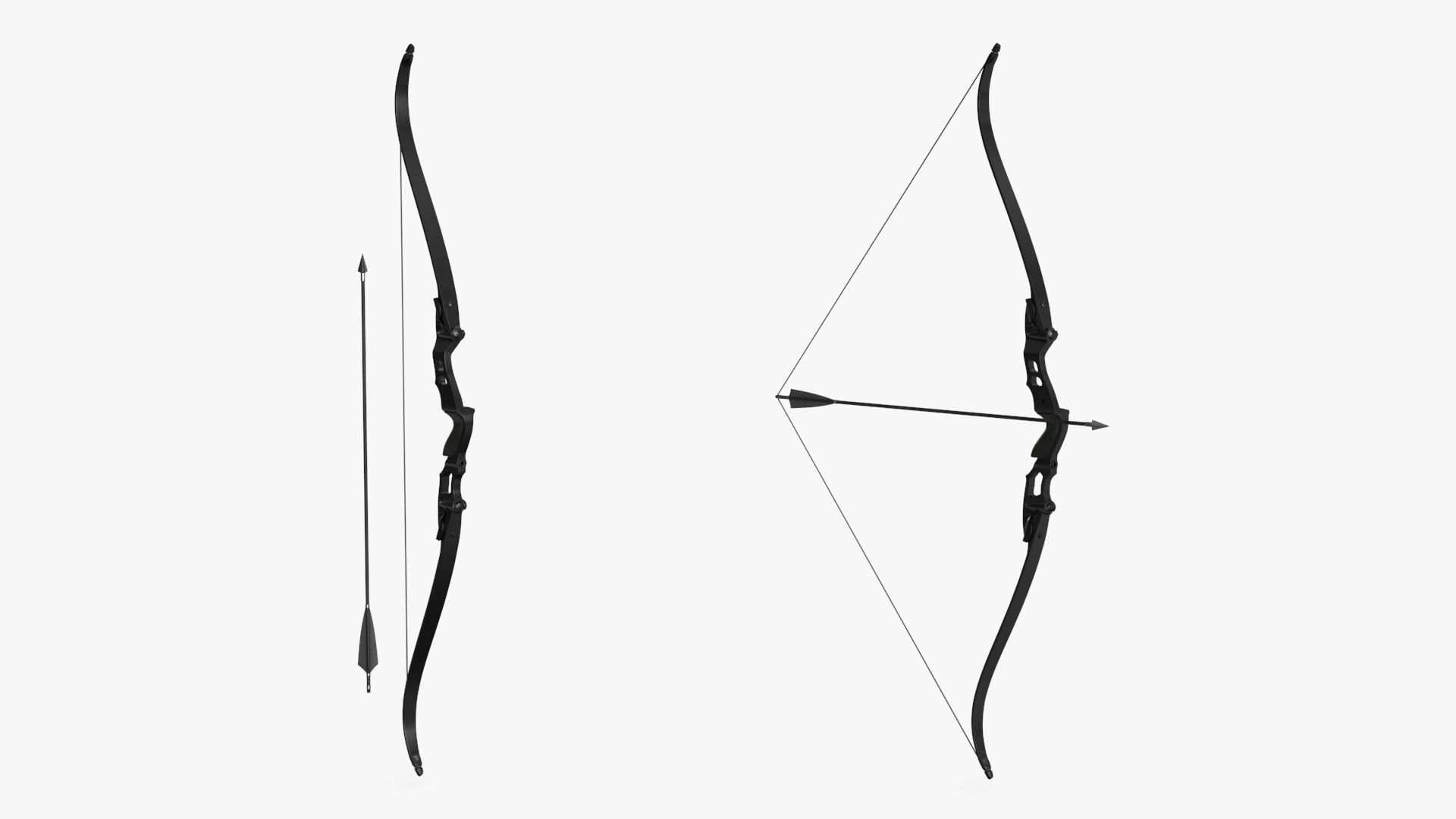 Recurve Bow Low-poly 3D model_12