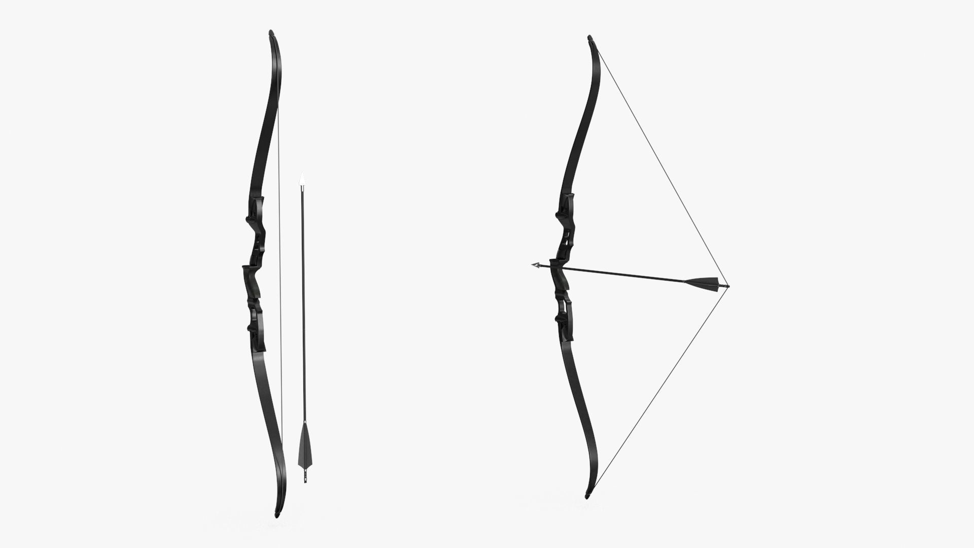Recurve Bow Low-poly 3D model_6