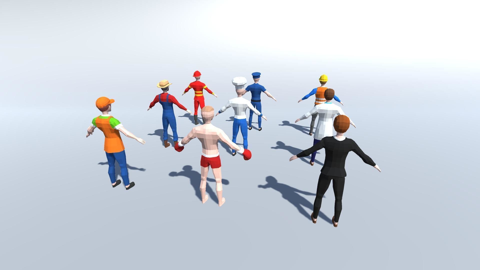 POLYGON Jobs Characters Pack - LOWPOLY Jobs Characters Low-poly 3D model_7