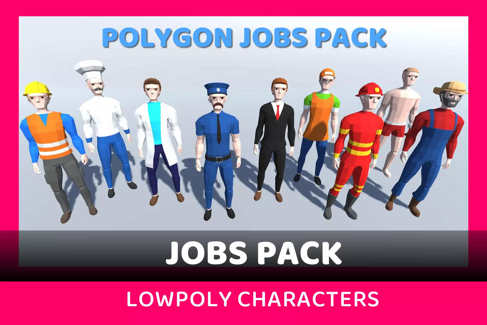 POLYGON Jobs Characters Pack - LOWPOLY Jobs Characters Low-poly 3D model_0