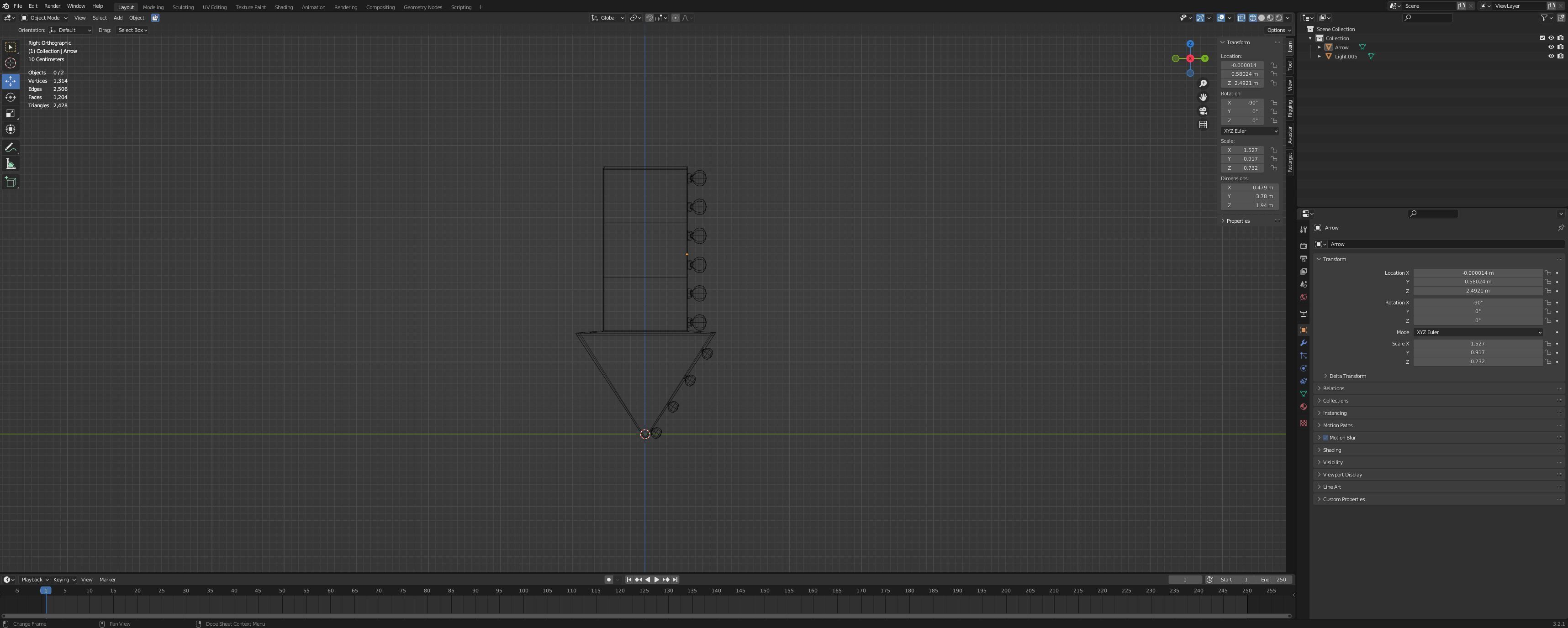 Lit Arrow Sign Free low-poly 3D model_15