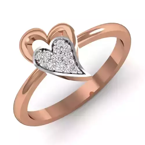 Women Heart Ring Earrings Pendant set 3dm stl 3mf glb render