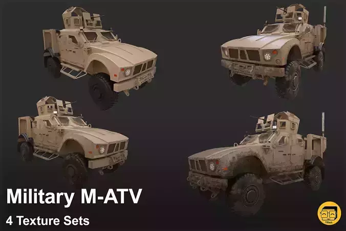 Oshkosh M-ATV Vehicle - Multiple Texture Sets -  3D model