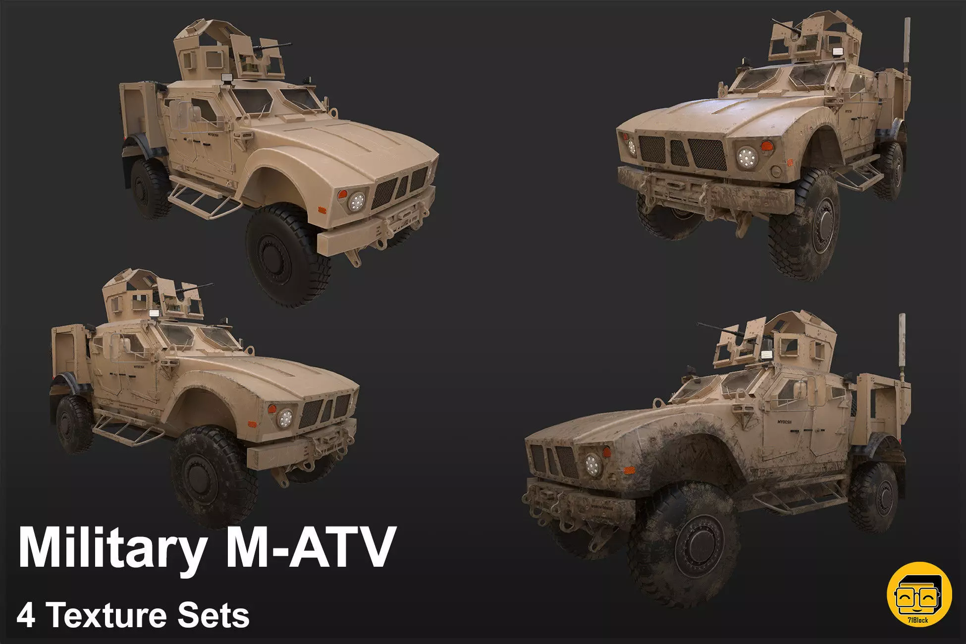Oshkosh M-ATV Vehicle - Multiple Texture Sets -  3D model_0