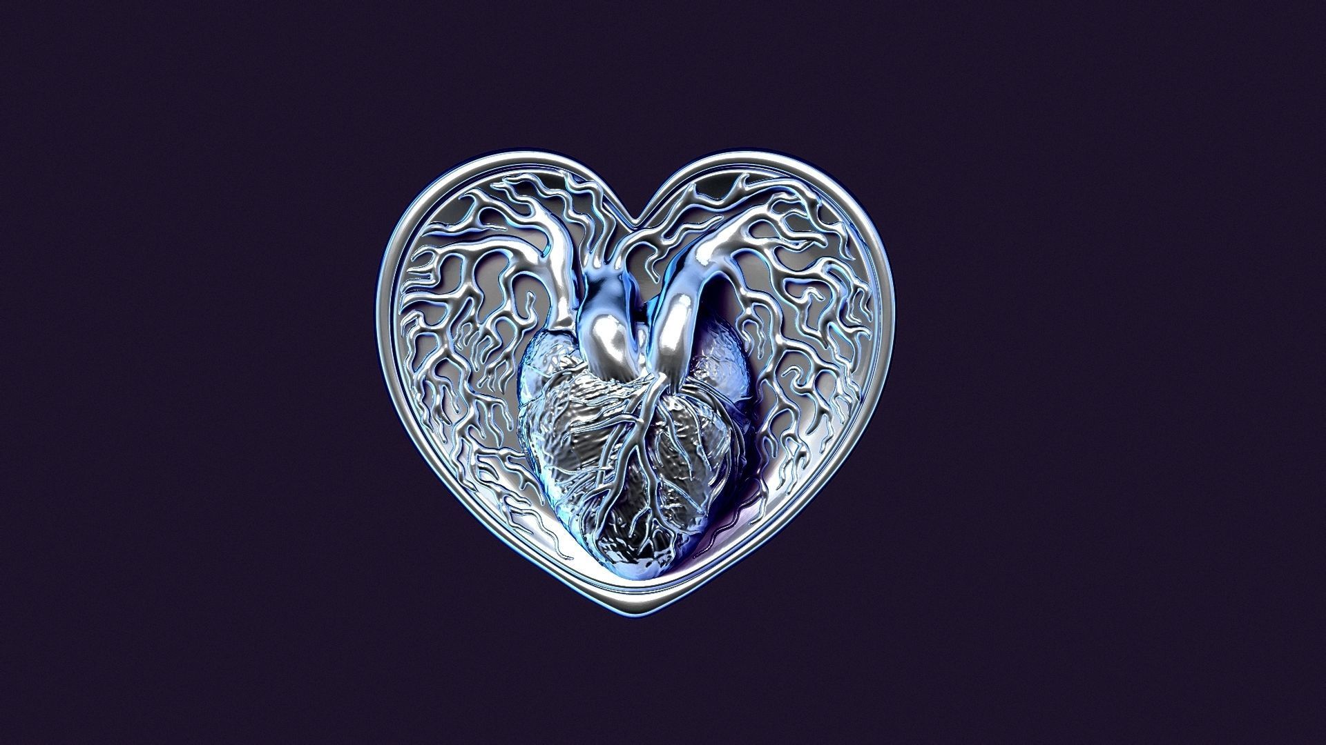 HEART MEDALLION 3D print model_7