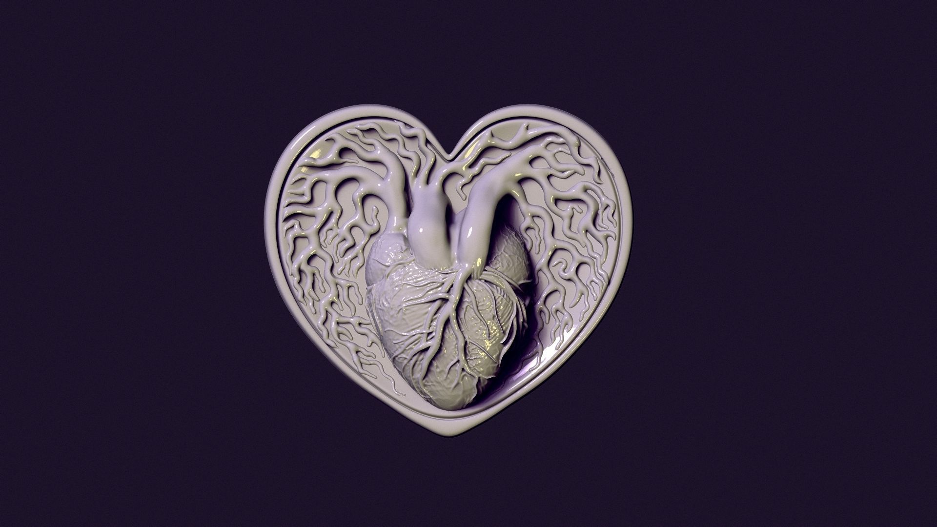 HEART MEDALLION 3D print model_16
