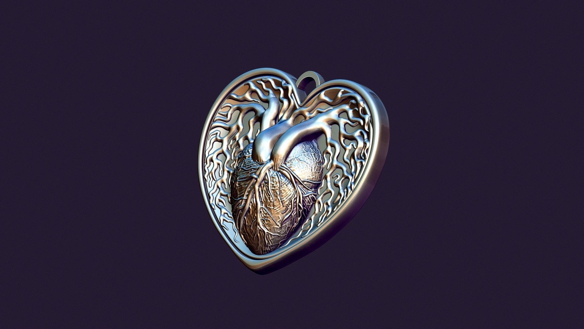 HEART MEDALLION 3D print model_4