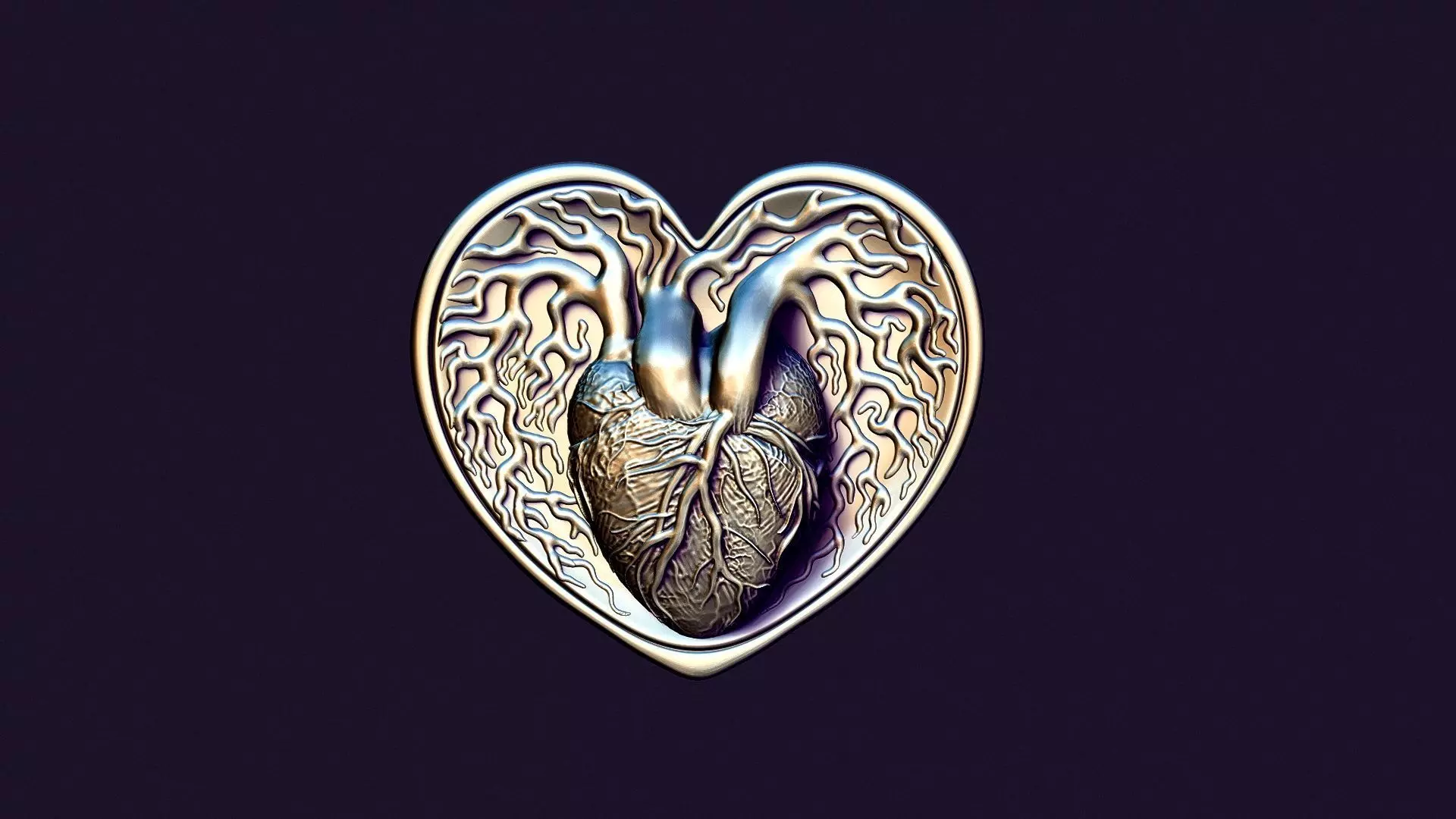 HEART MEDALLION 3D print model_0