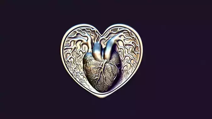 HEART MEDALLION 3D print model