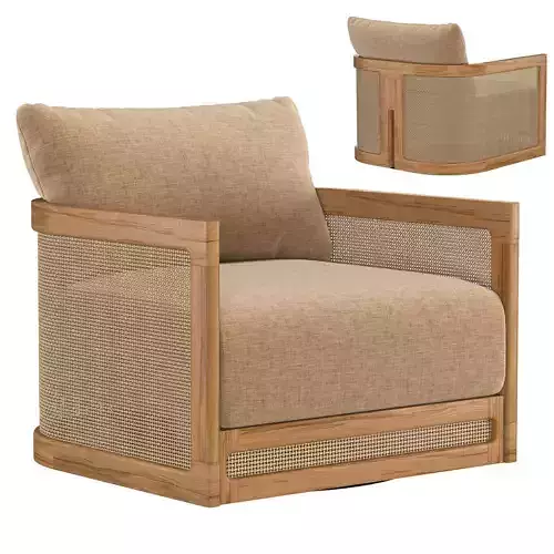TRIESTE TEAK SWIVEL LOUNGE CHAIR 3D model