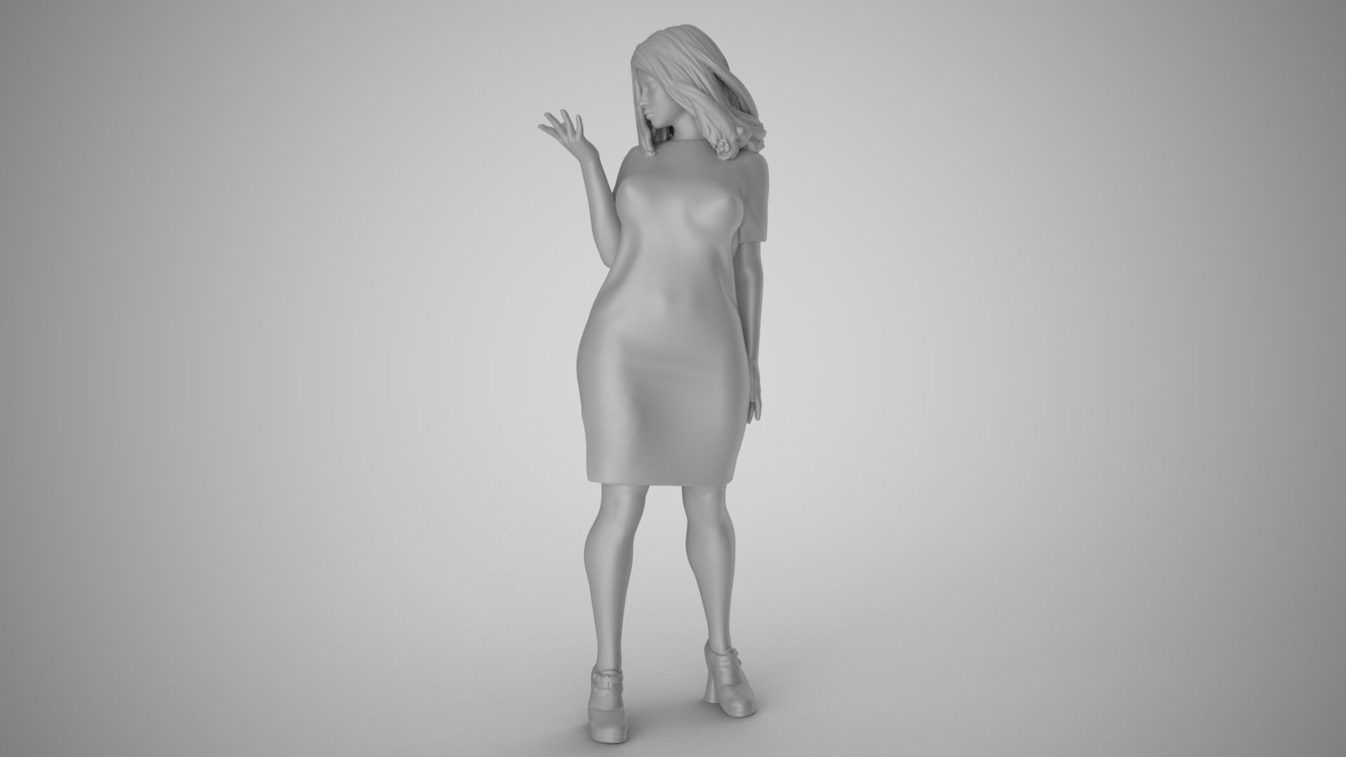 Negotiating Girl 2 3D print model_2