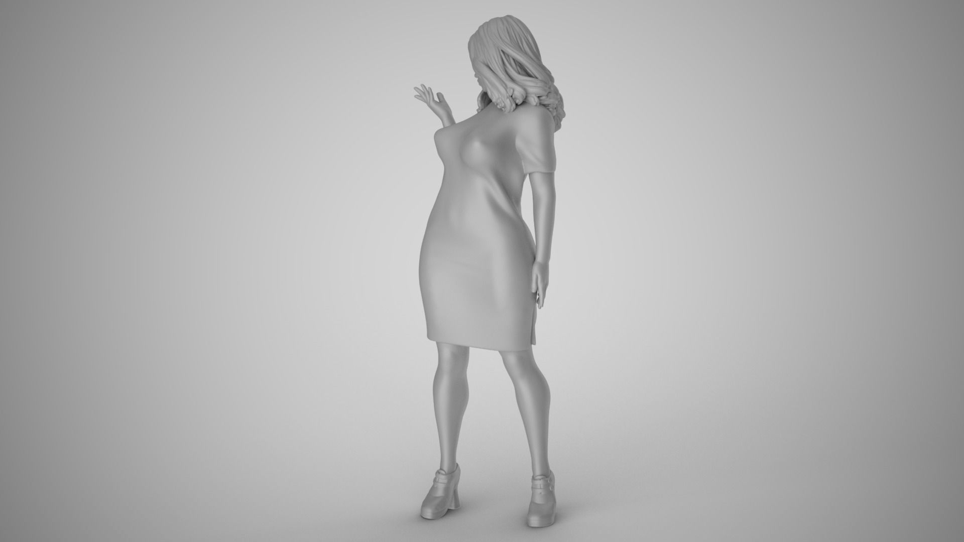 Negotiating Girl 2 3D print model_1