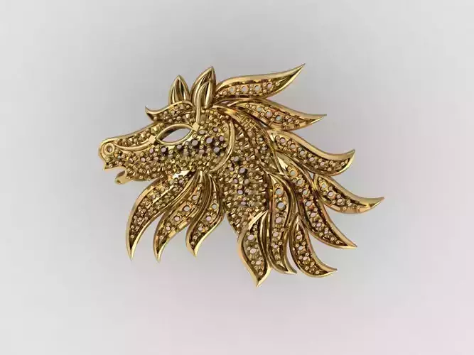 fox lion ready for print 3dm gold silver 