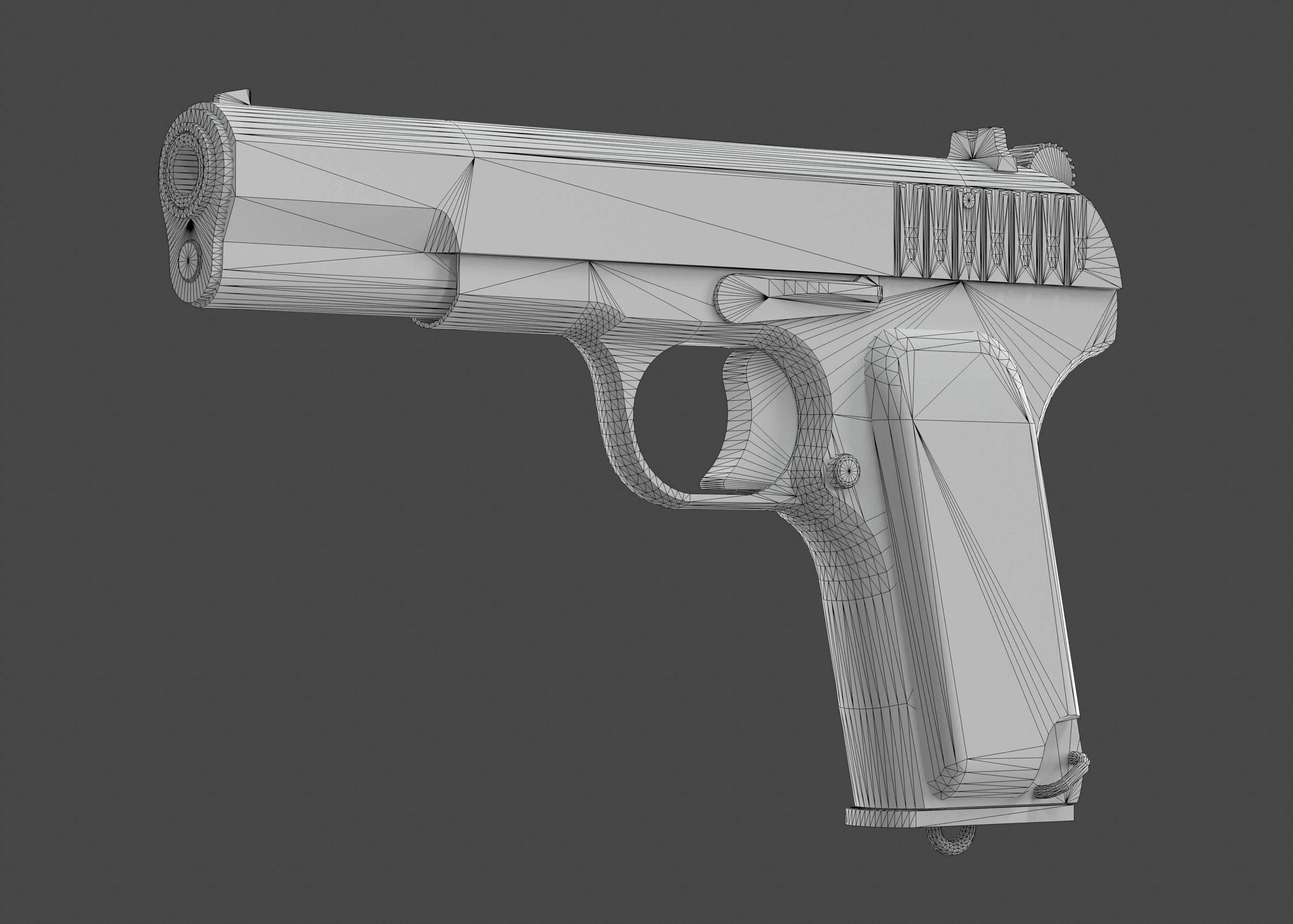 TT 33 Tokarev pistol Low-poly 3D model_10