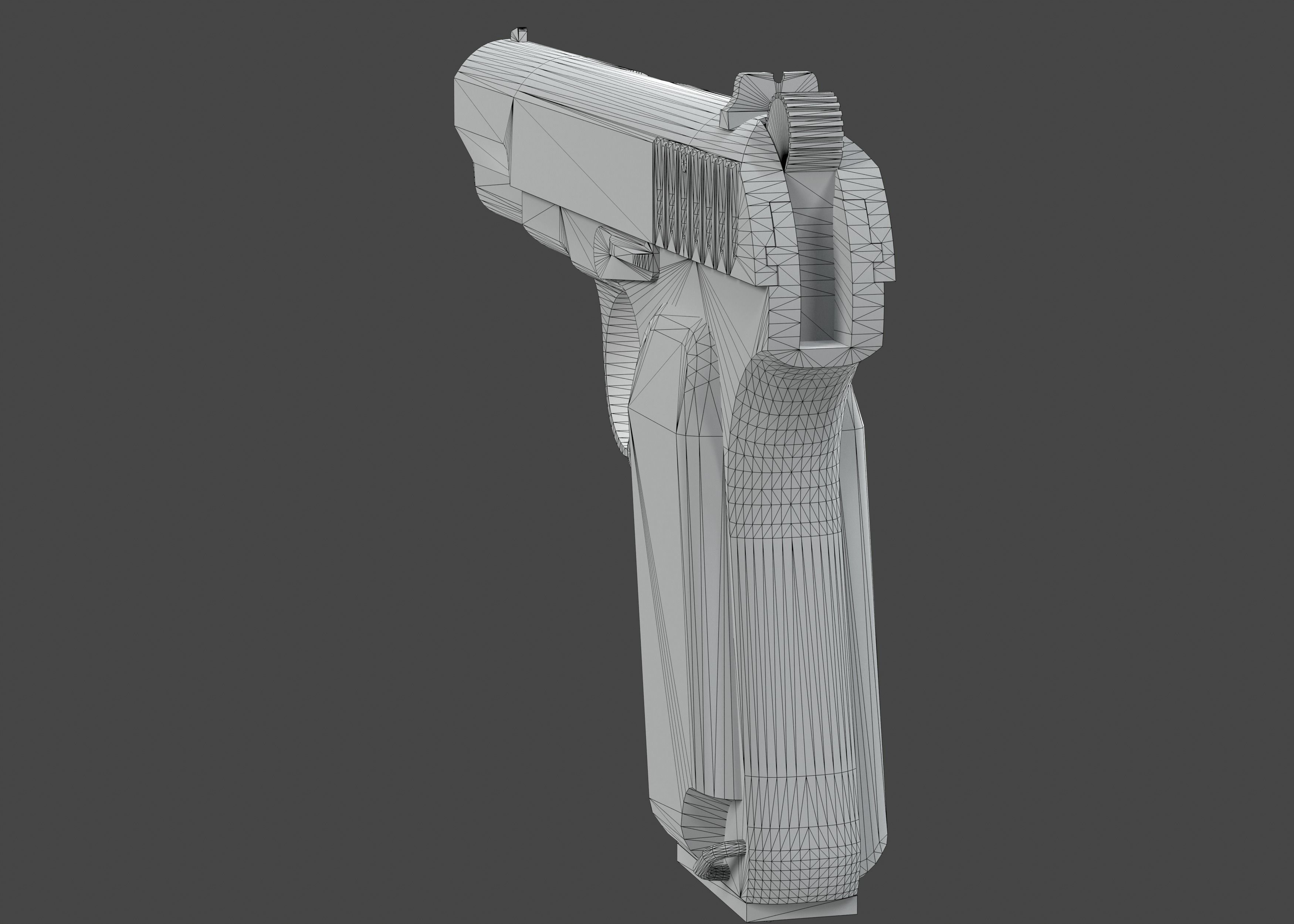 TT 33 Tokarev pistol Low-poly 3D model_12