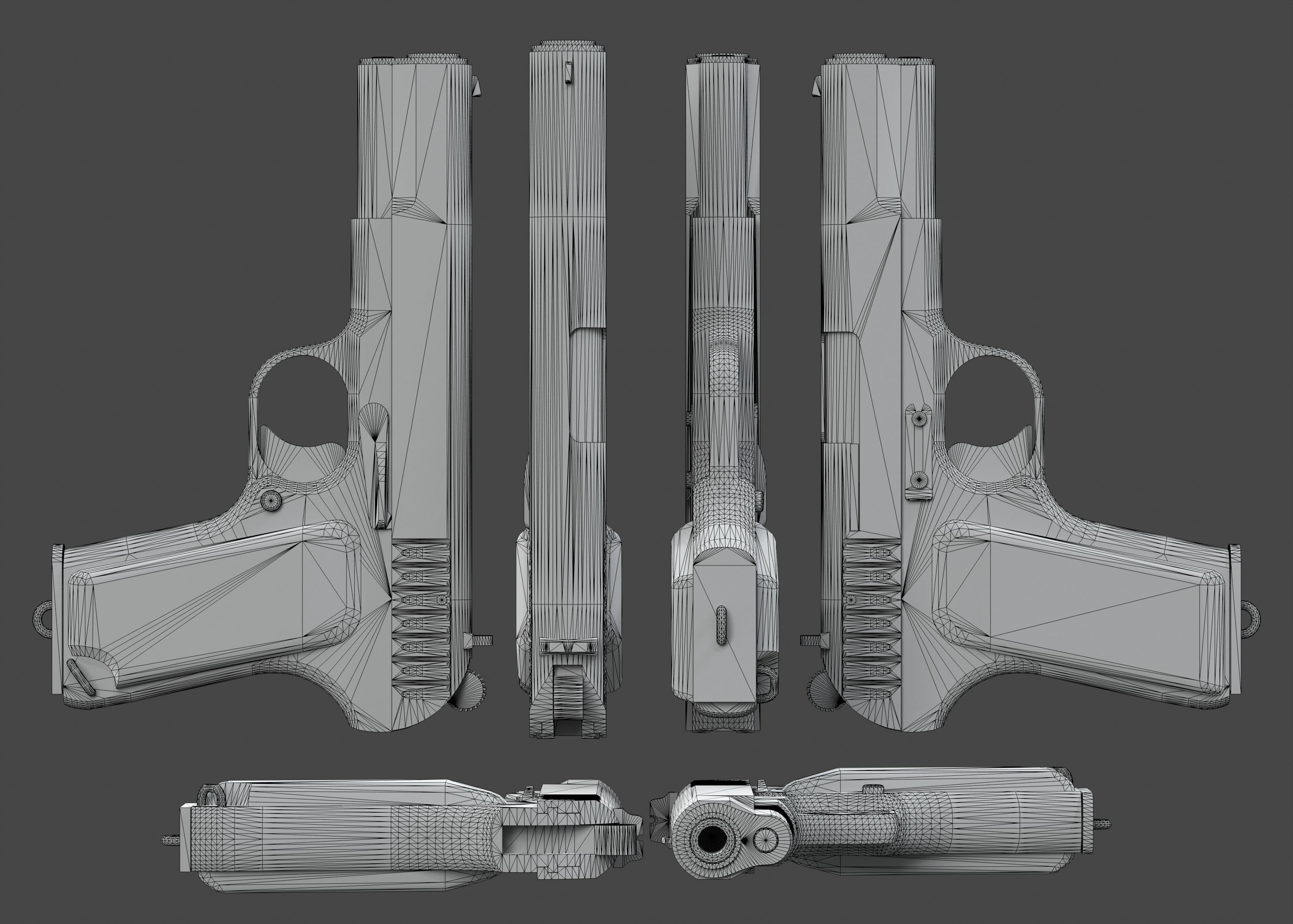 TT 33 Tokarev pistol Low-poly 3D model_13