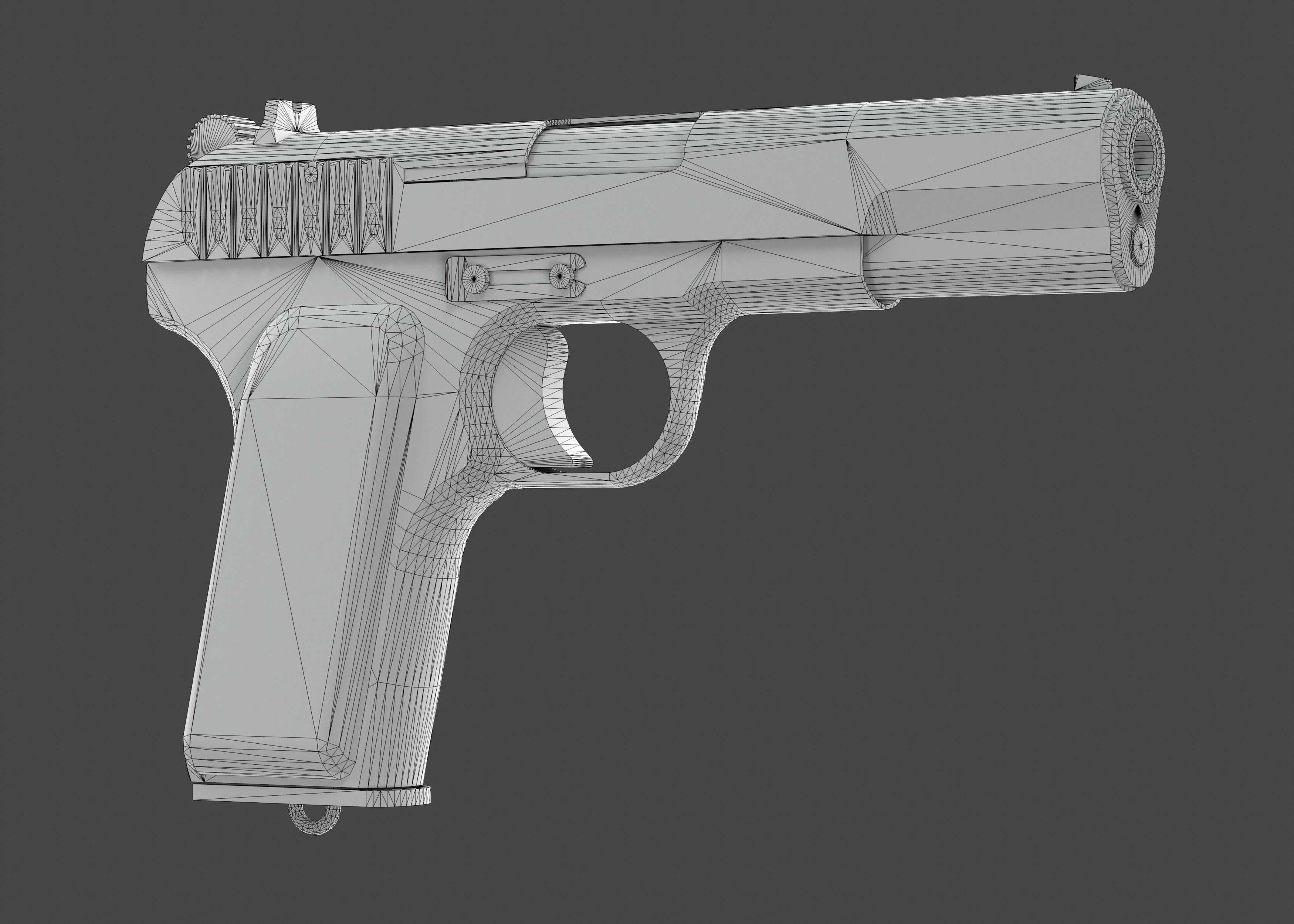 TT 33 Tokarev pistol Low-poly 3D model_11