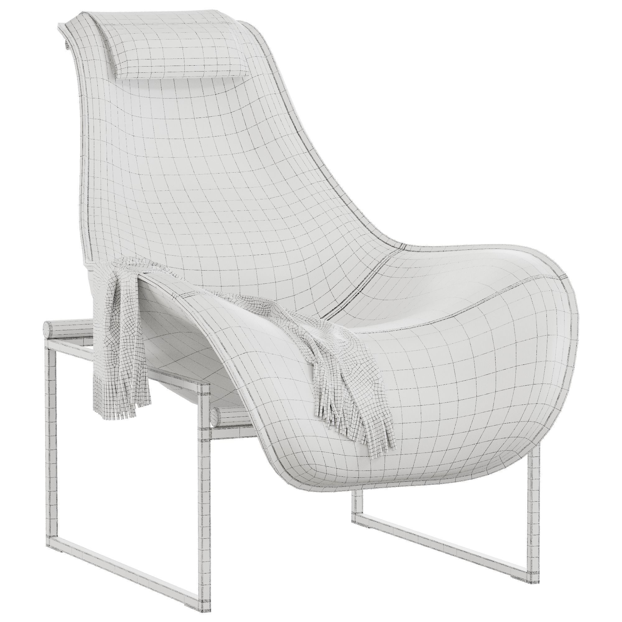 Armchair MART by Italia Low-poly 3D model_6