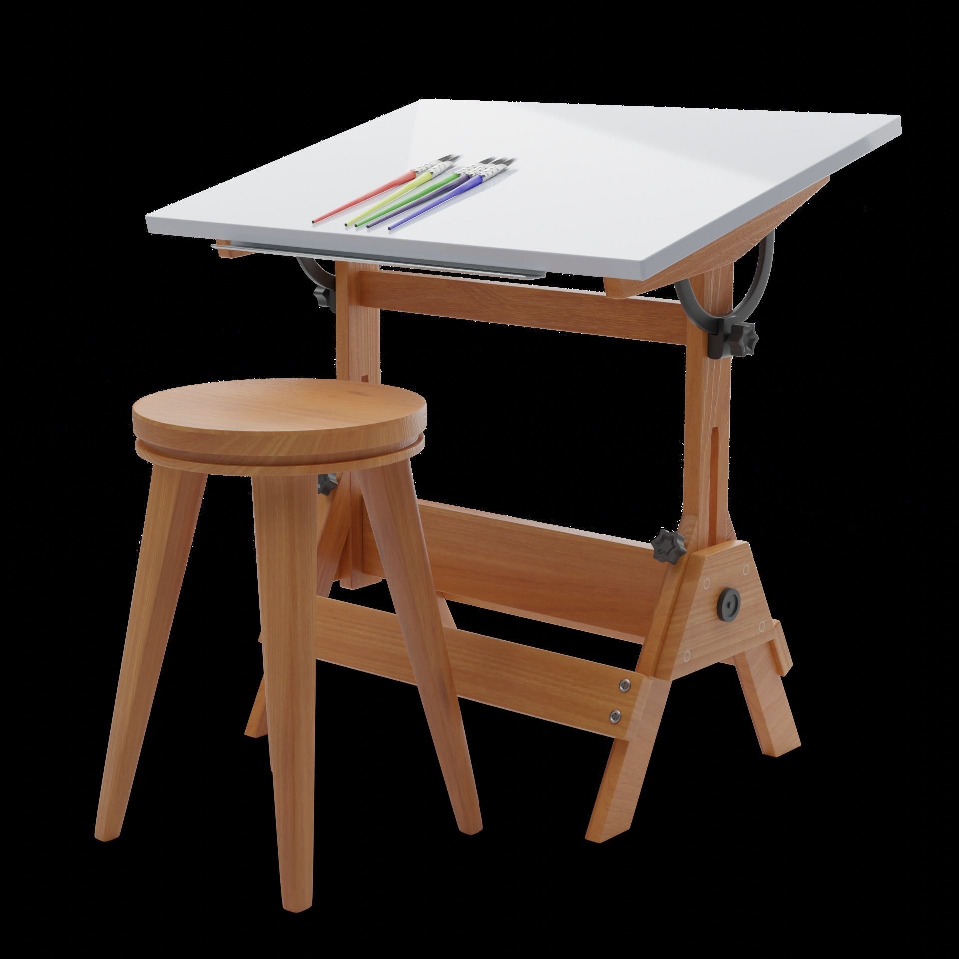Drafting Table Low poly 3D model Low-poly 3D model_24