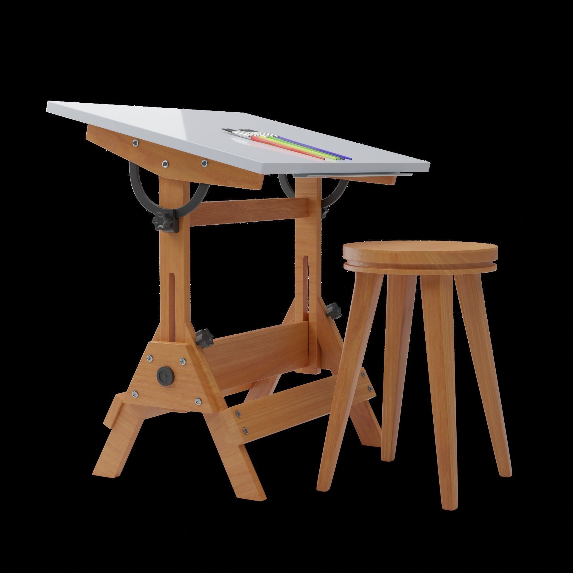 Drafting Table Low poly 3D model Low-poly 3D model_51