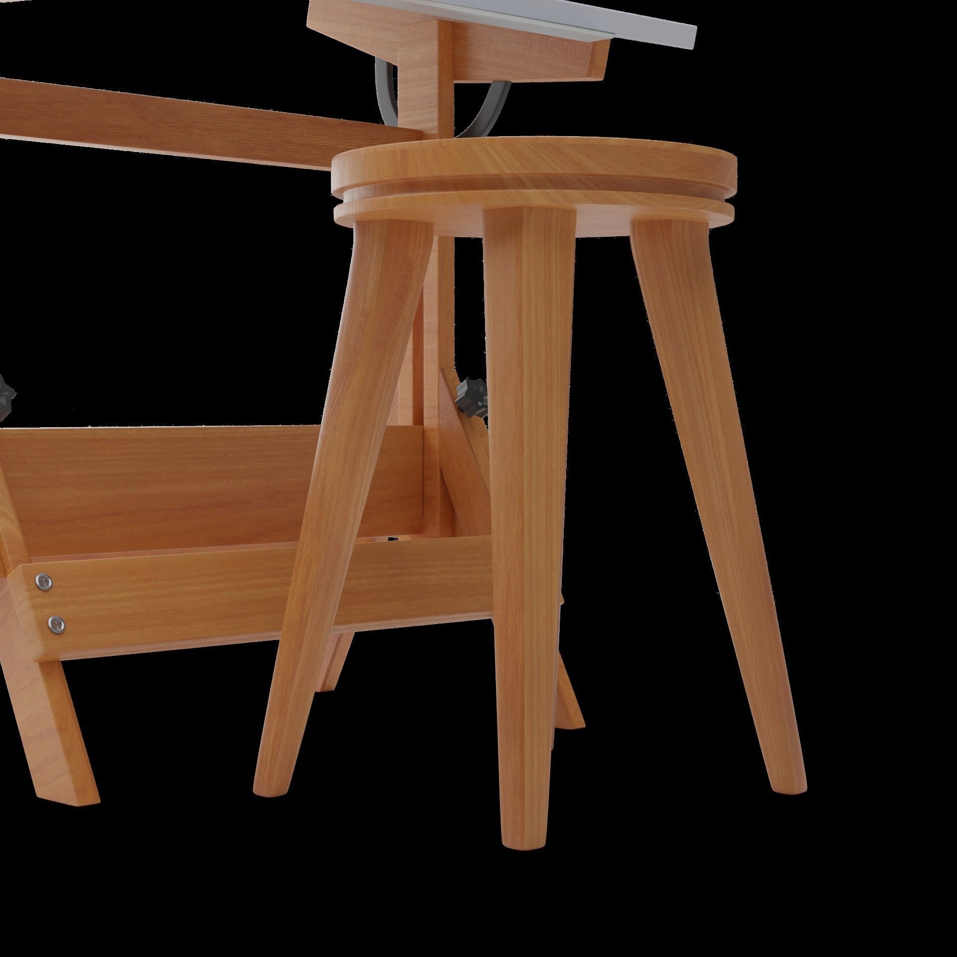 Drafting Table Low poly 3D model Low-poly 3D model_42