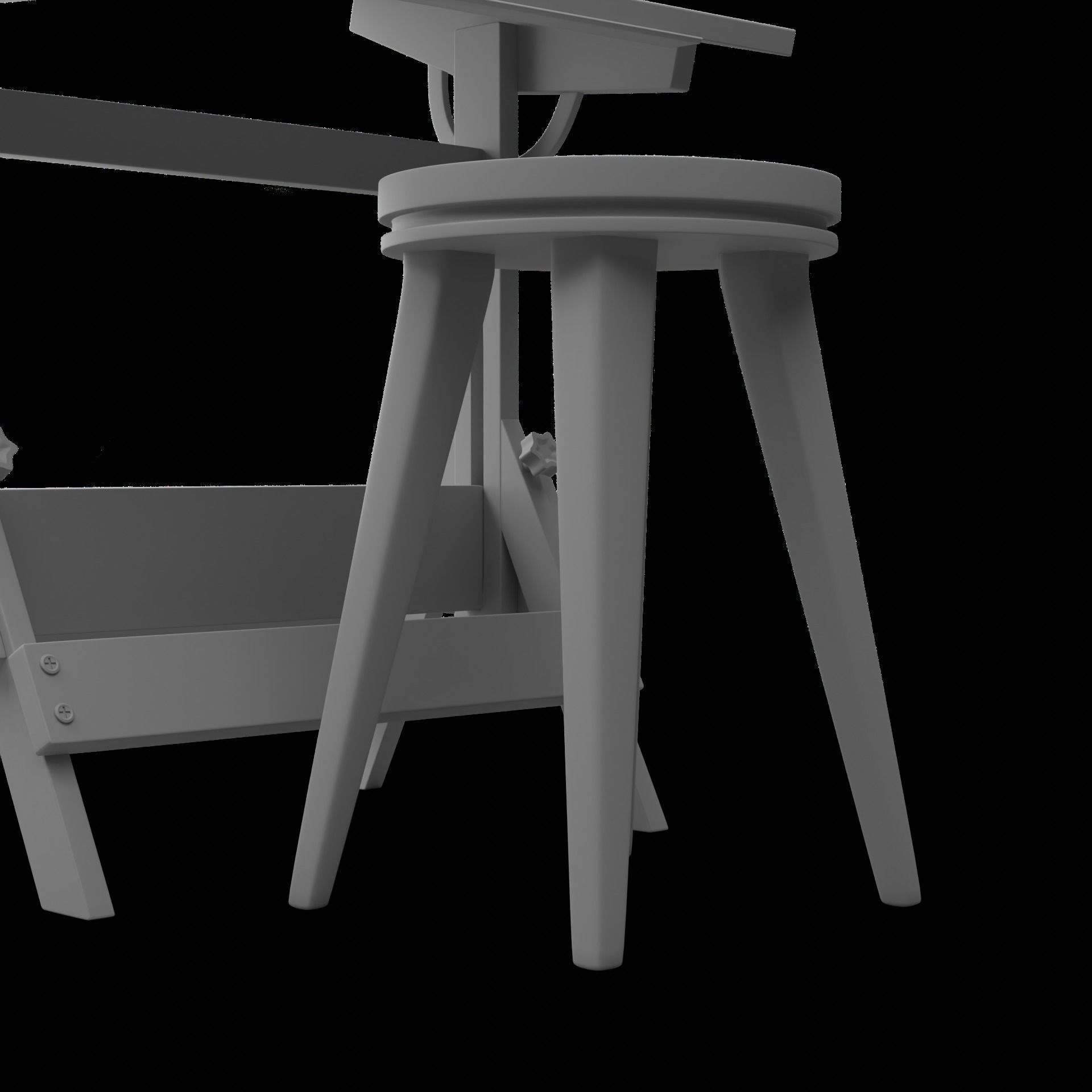 Drafting Table Low poly 3D model Low-poly 3D model_43