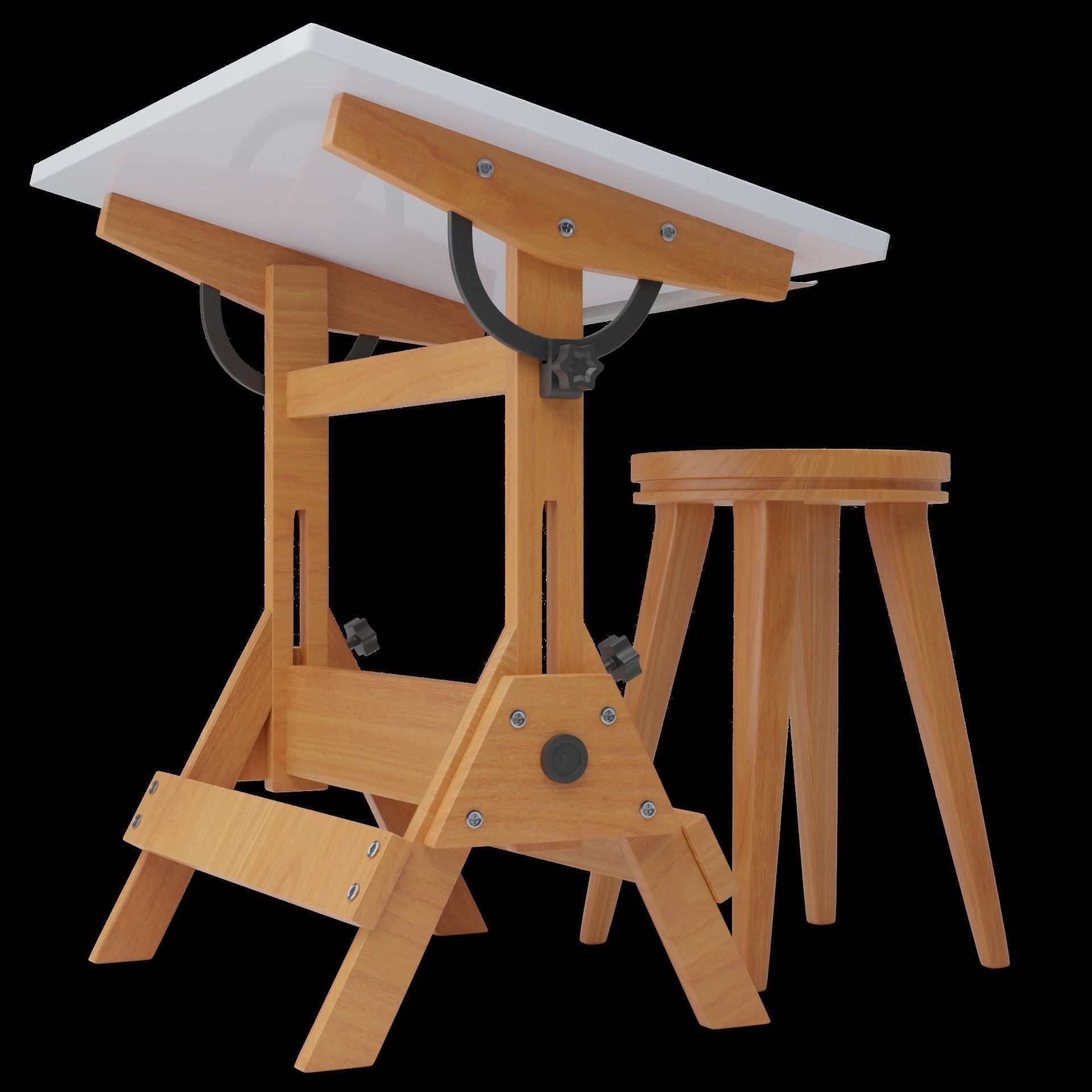 Drafting Table Low poly 3D model Low-poly 3D model_15