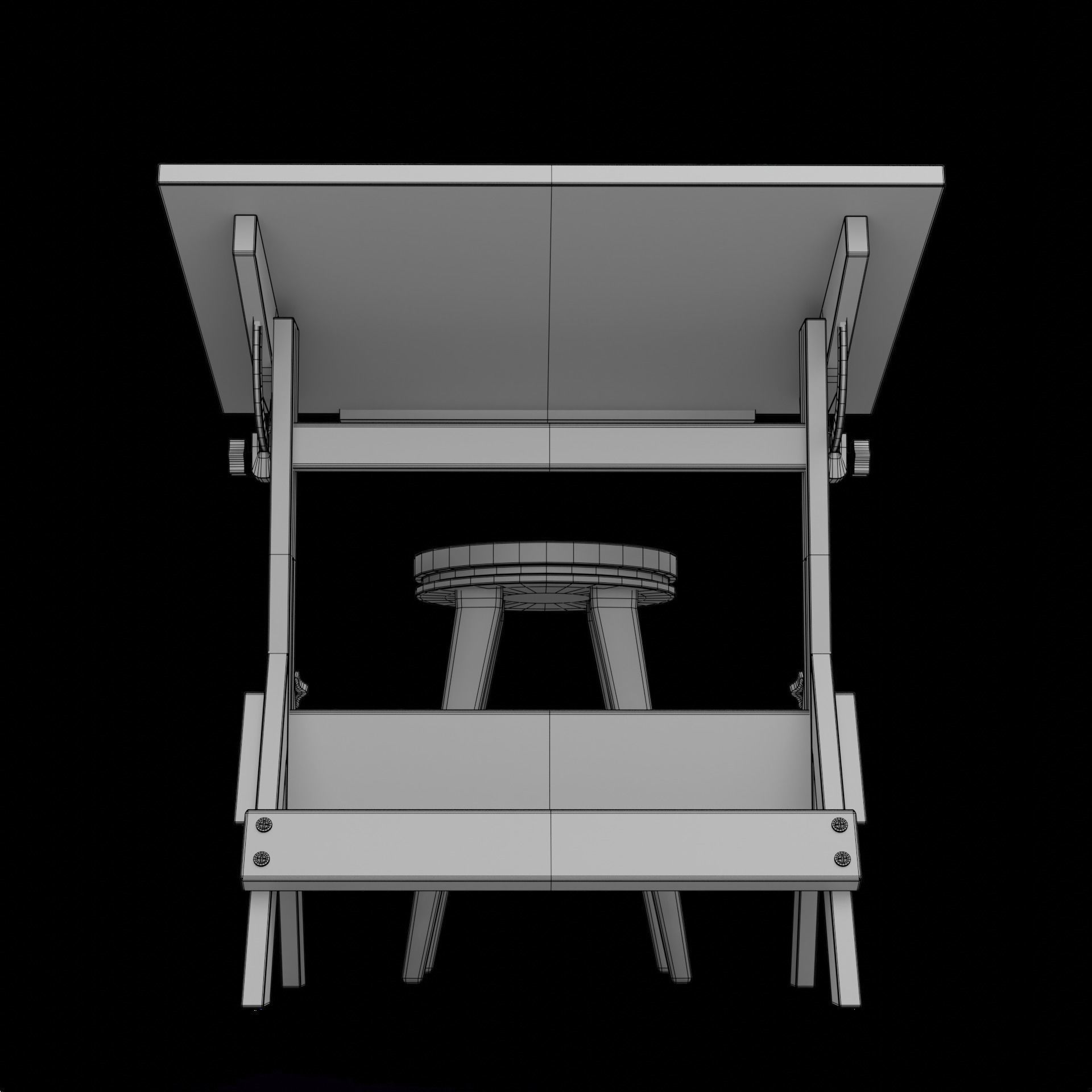 Drafting Table Low poly 3D model Low-poly 3D model_41