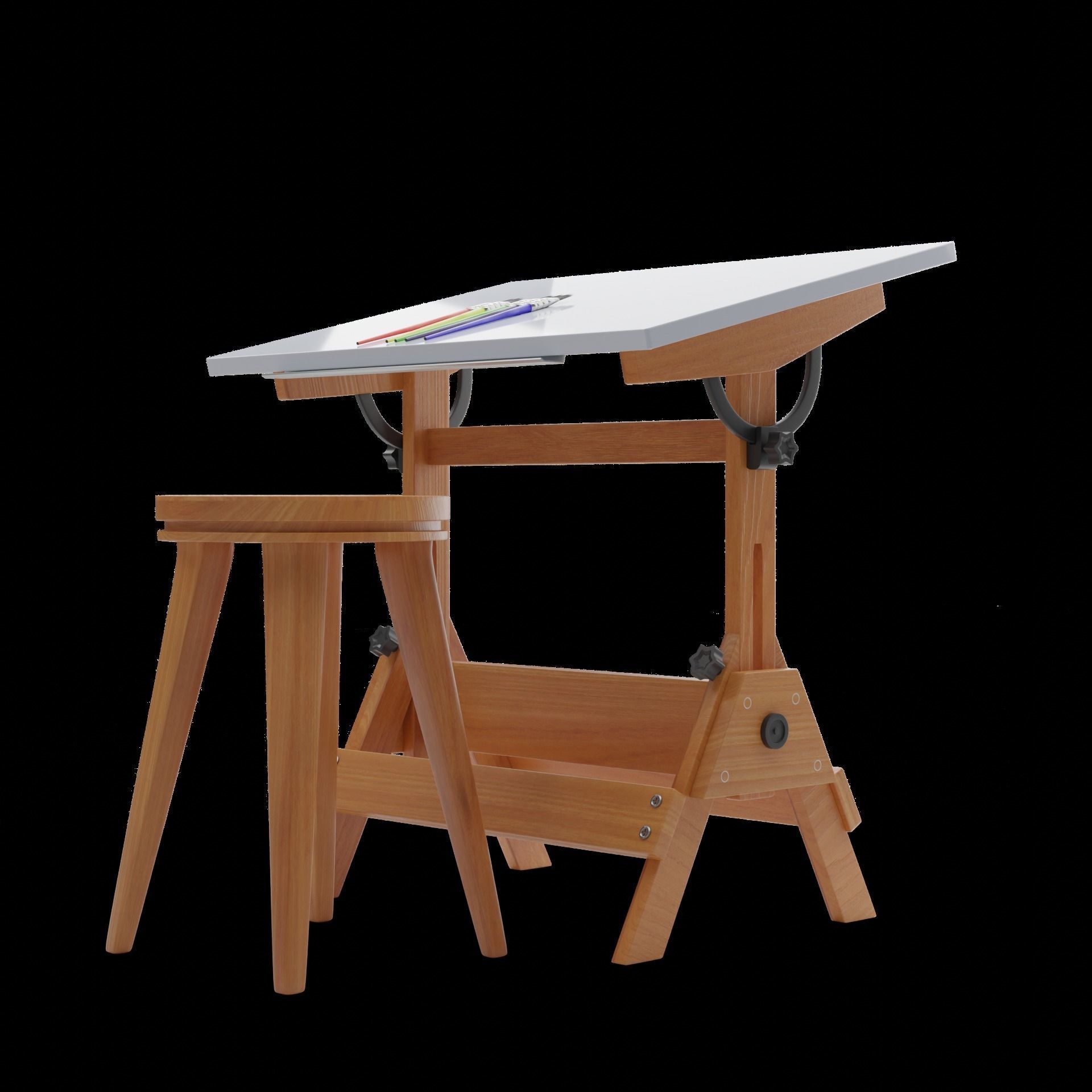Drafting Table Low poly 3D model Low-poly 3D model_30
